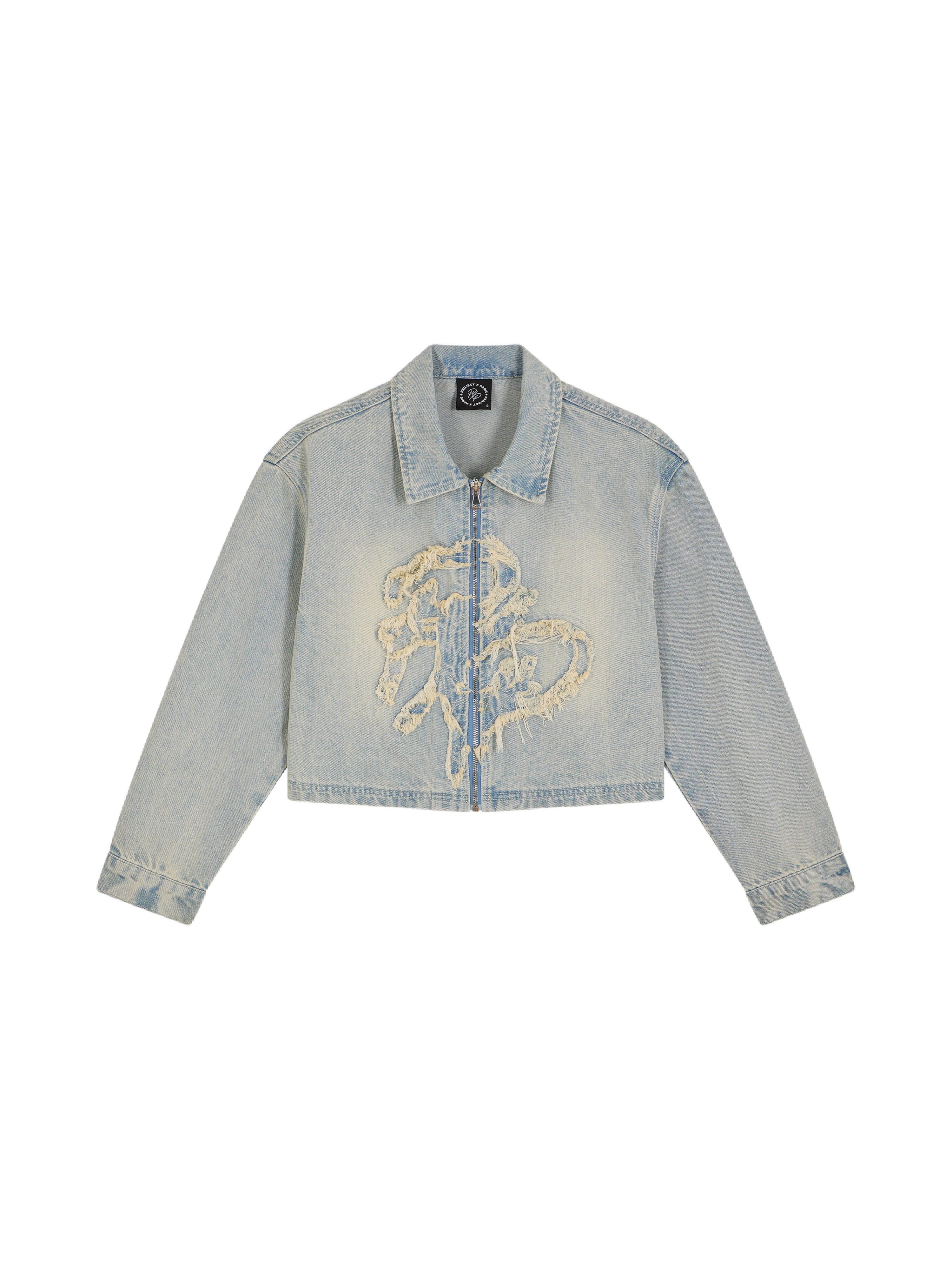 Chaqueta crop de denim lavado-6