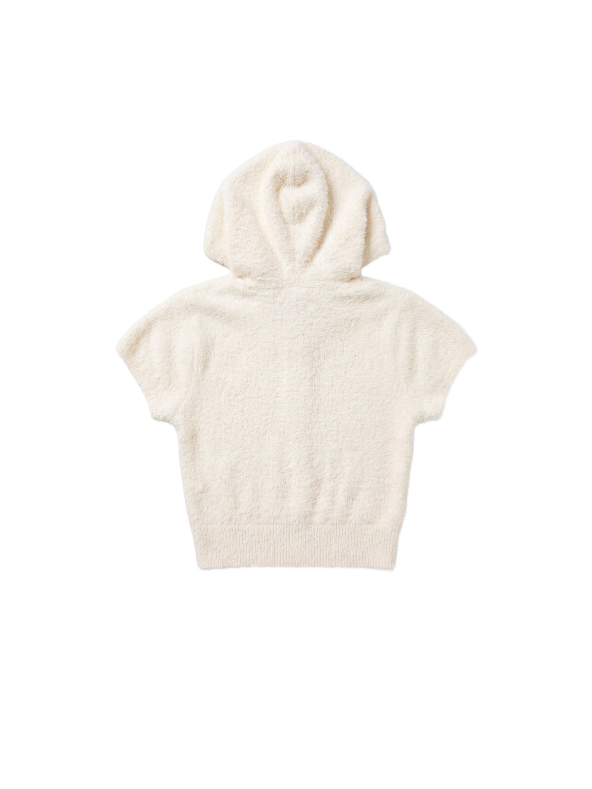 Bluza bez rękawów z kapturem fluffy Kość słoniowa – 7