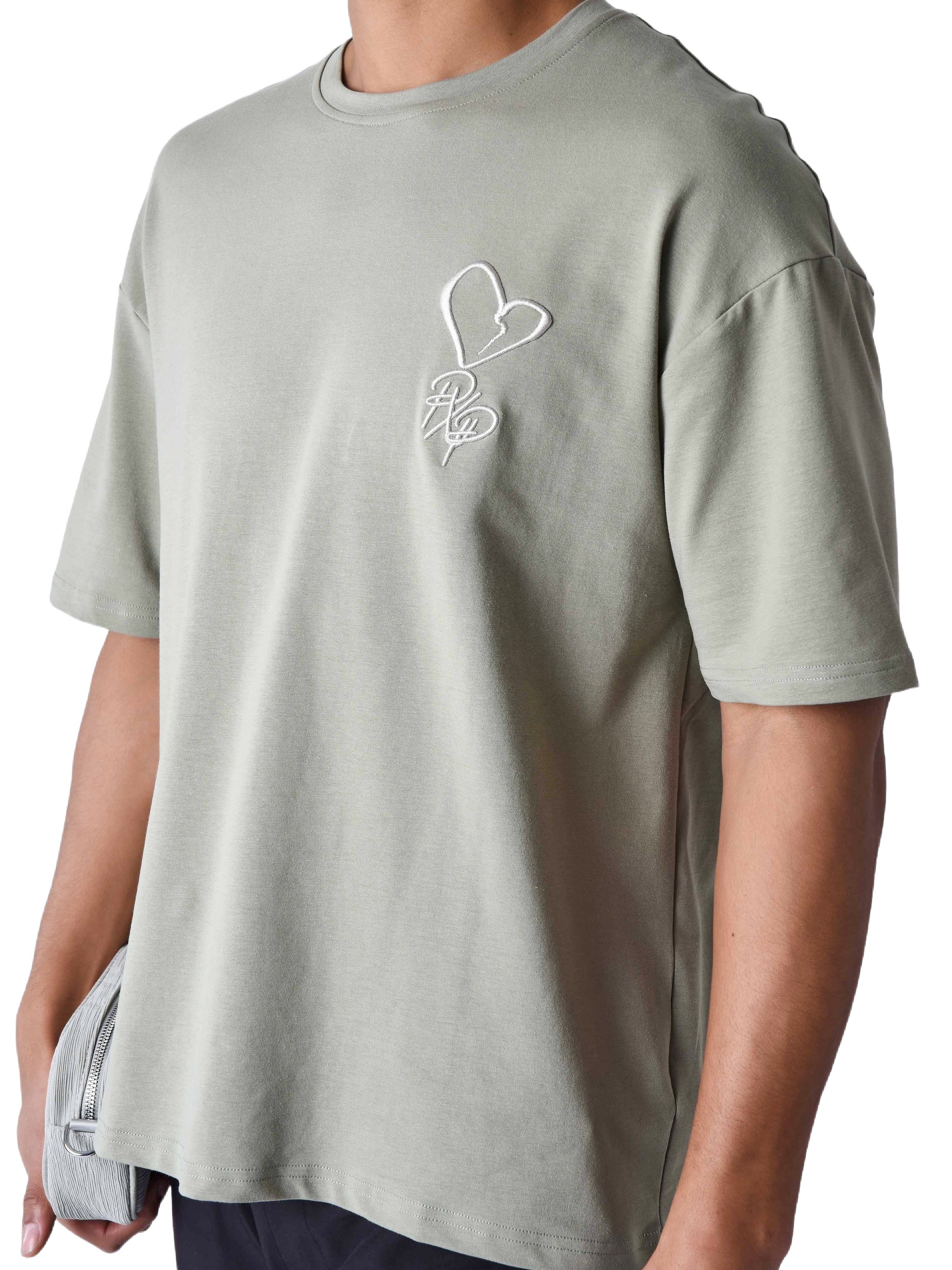 Street geborduurd hart T-shirt-5