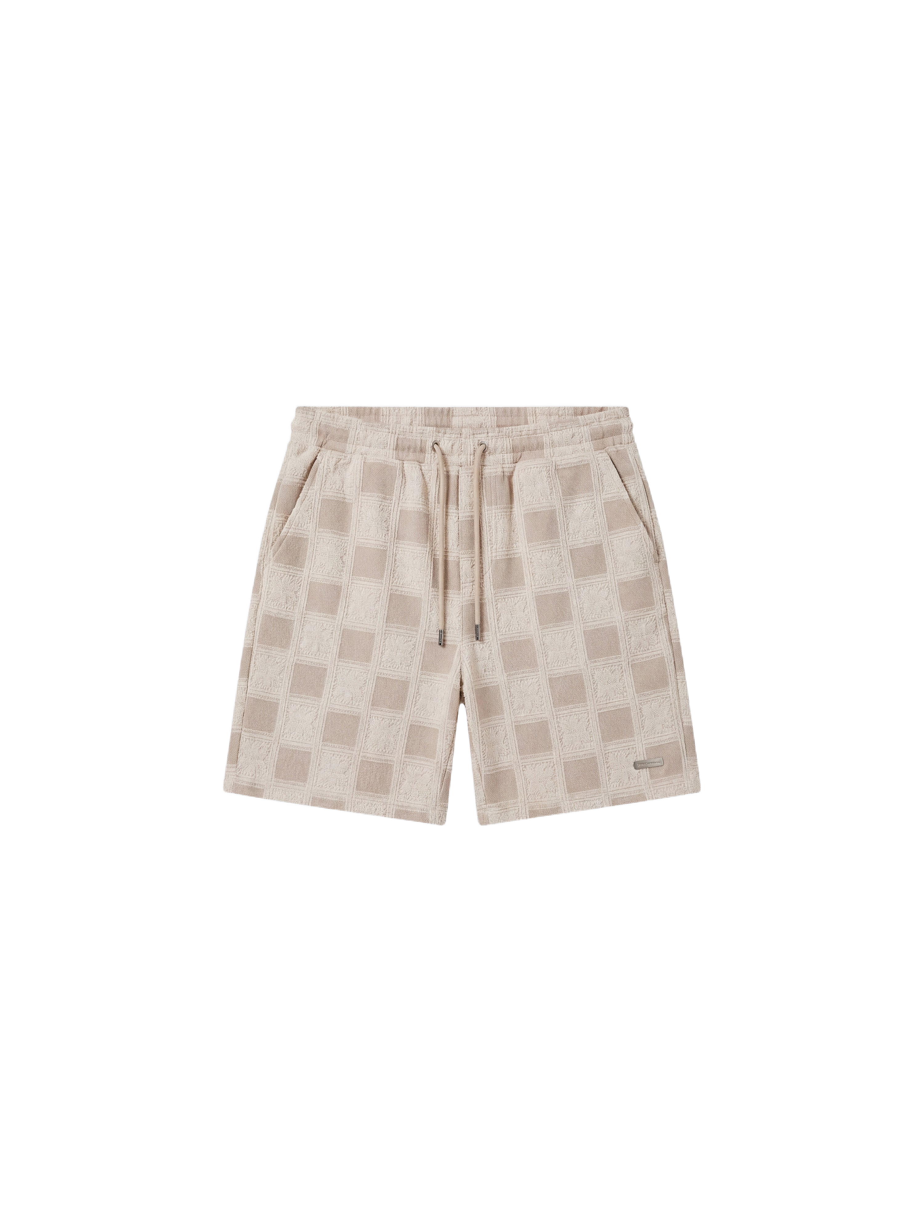 Short de hombre texturizado con estampado de cuadros-6