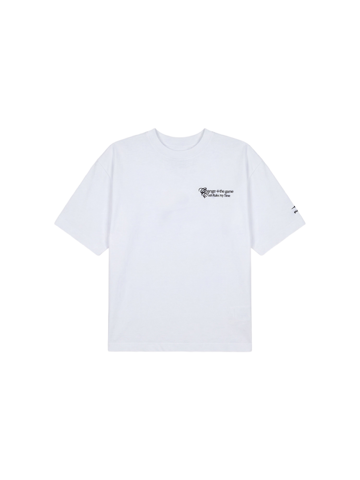 T-shirt med tryck Cash Rules My Time Vit – 8