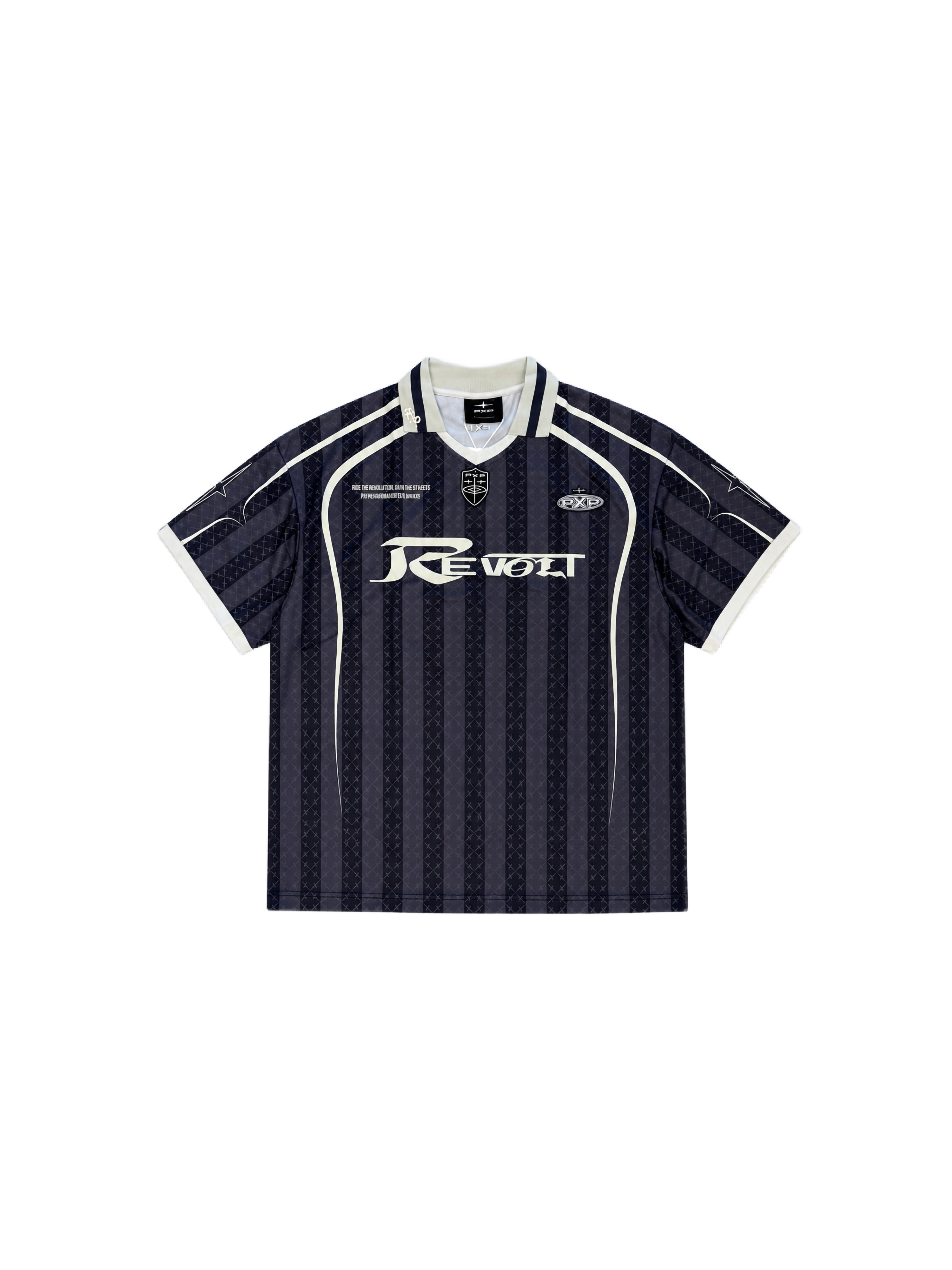 Gestreiftes Trikot mit aufgedruckten Logos-1