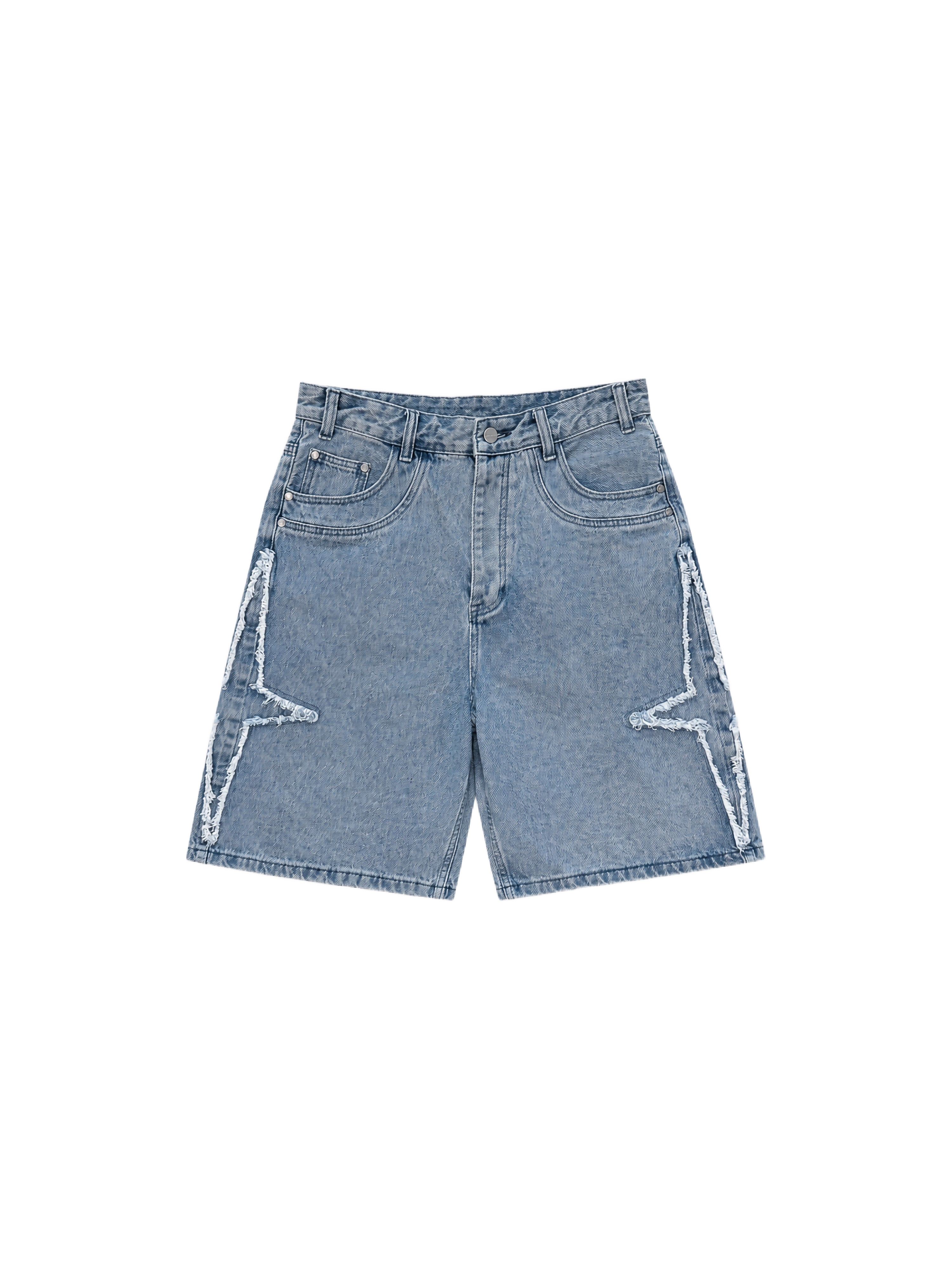 Denim short met rafelige details PXP-1