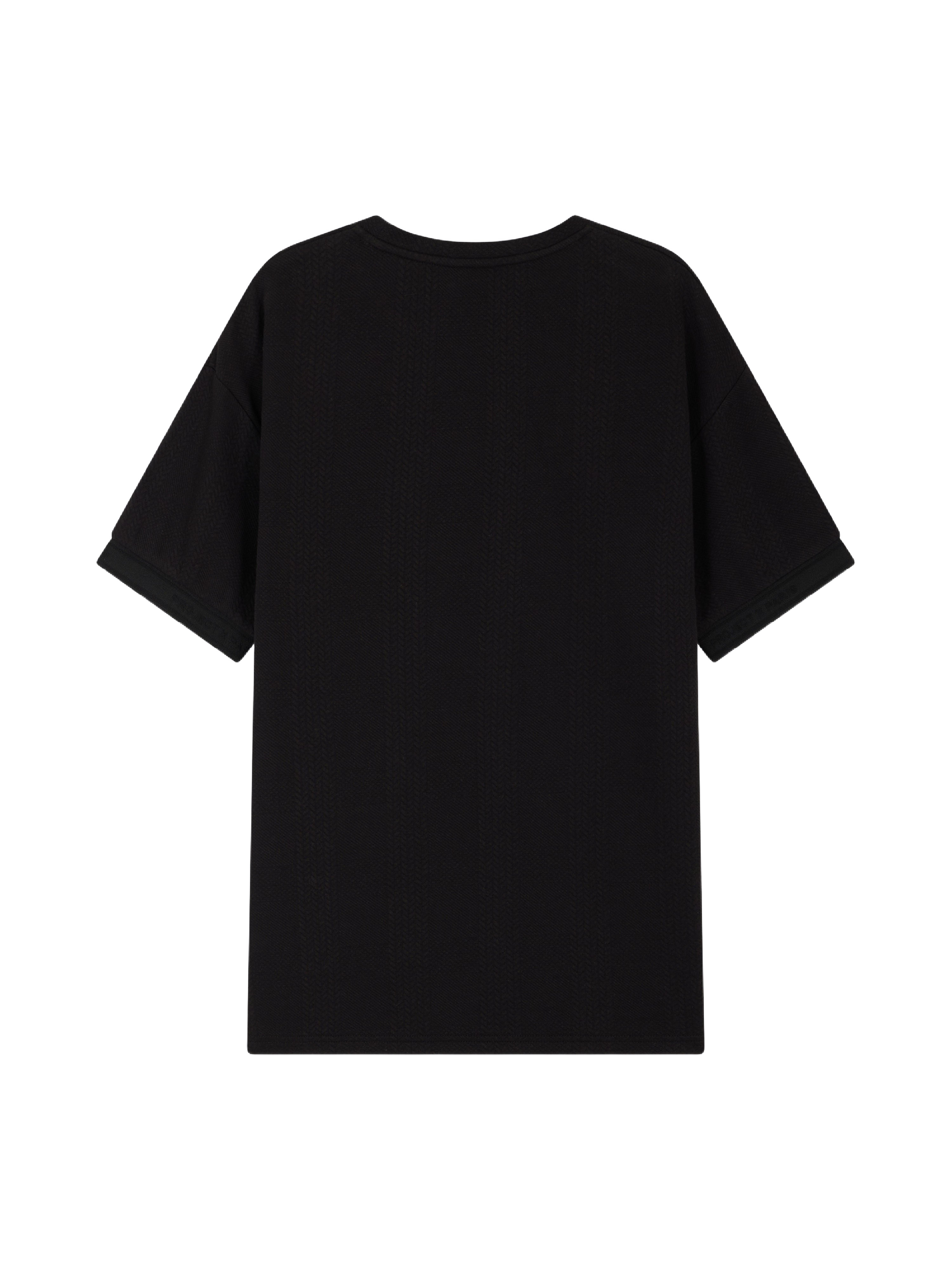 T-shirt met hoge hals en gebreide look-7
