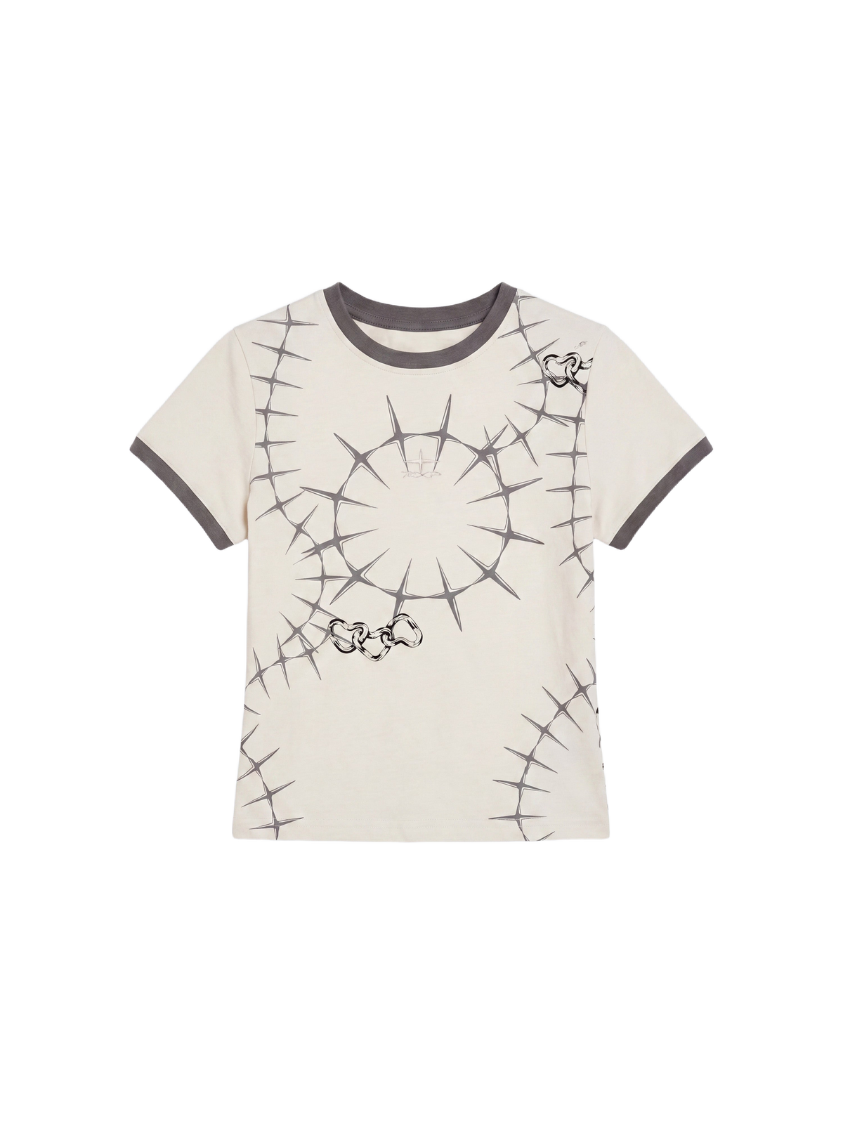 T-shirt imprimé barbelé et chaînes-6