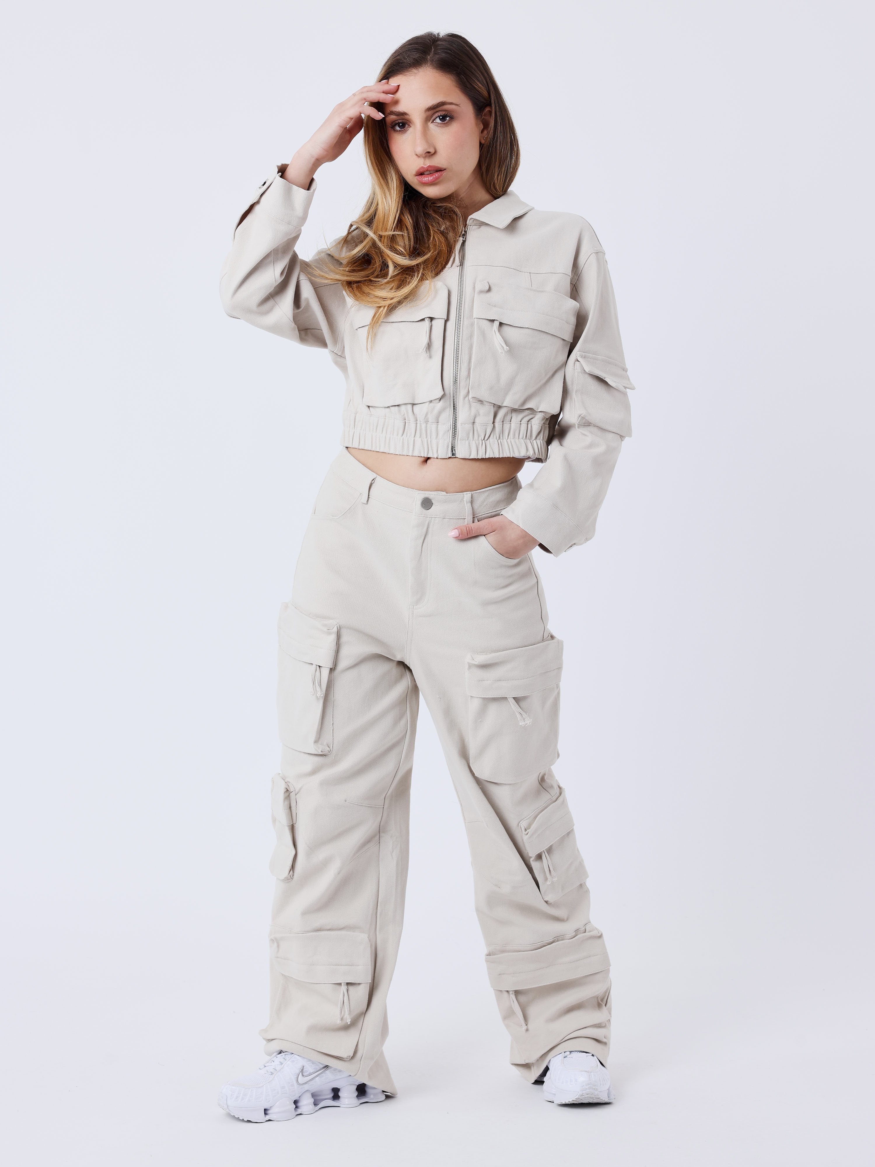 Poly Cargo Pants-1