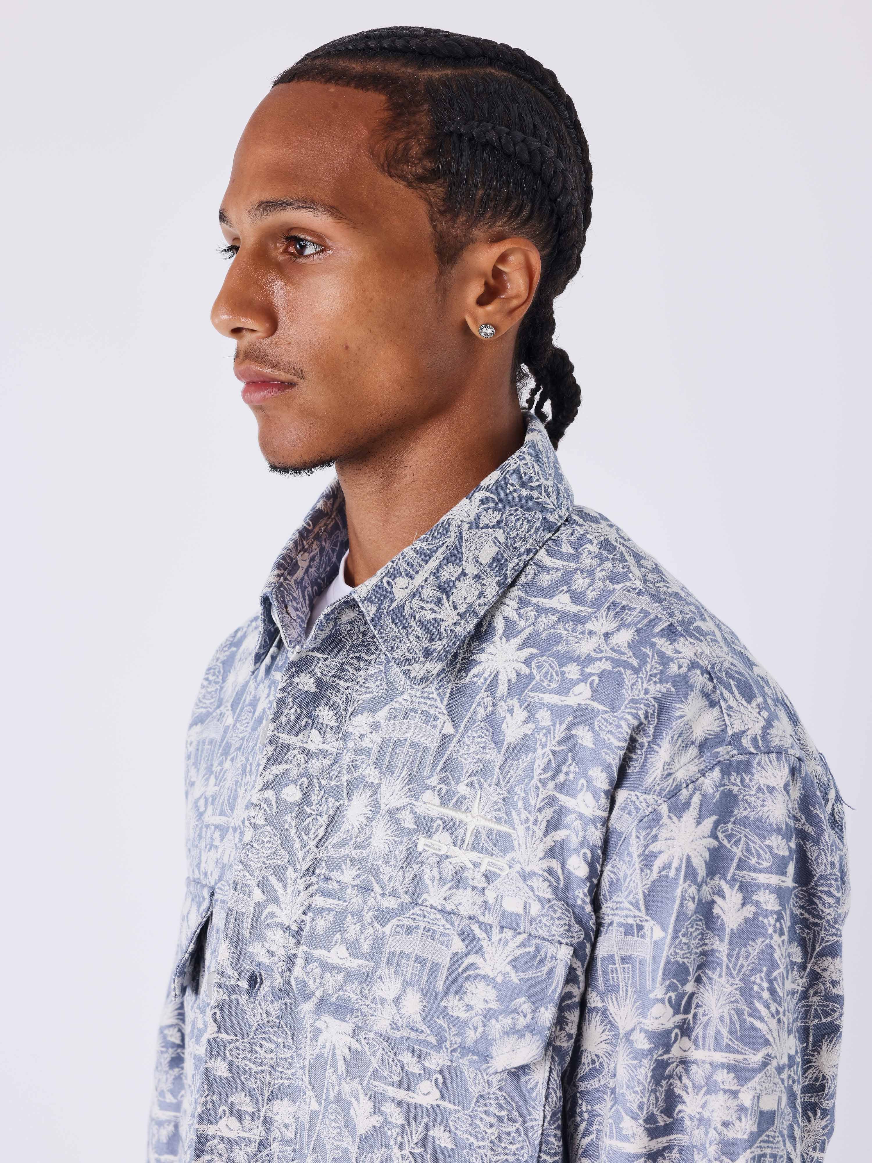 Tropical canvas shirt-2