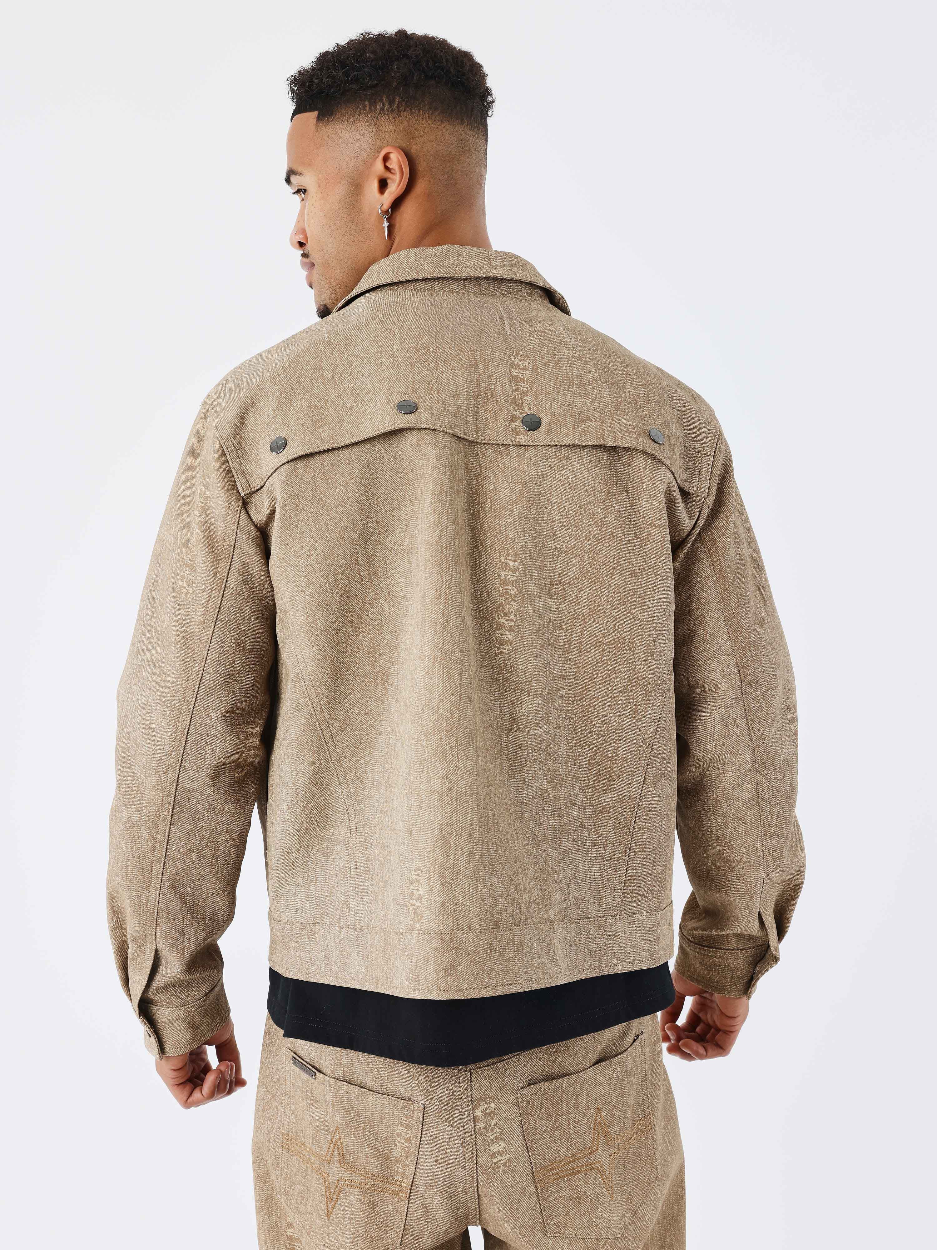 Chaqueta de cuero sintético efecto denim-2