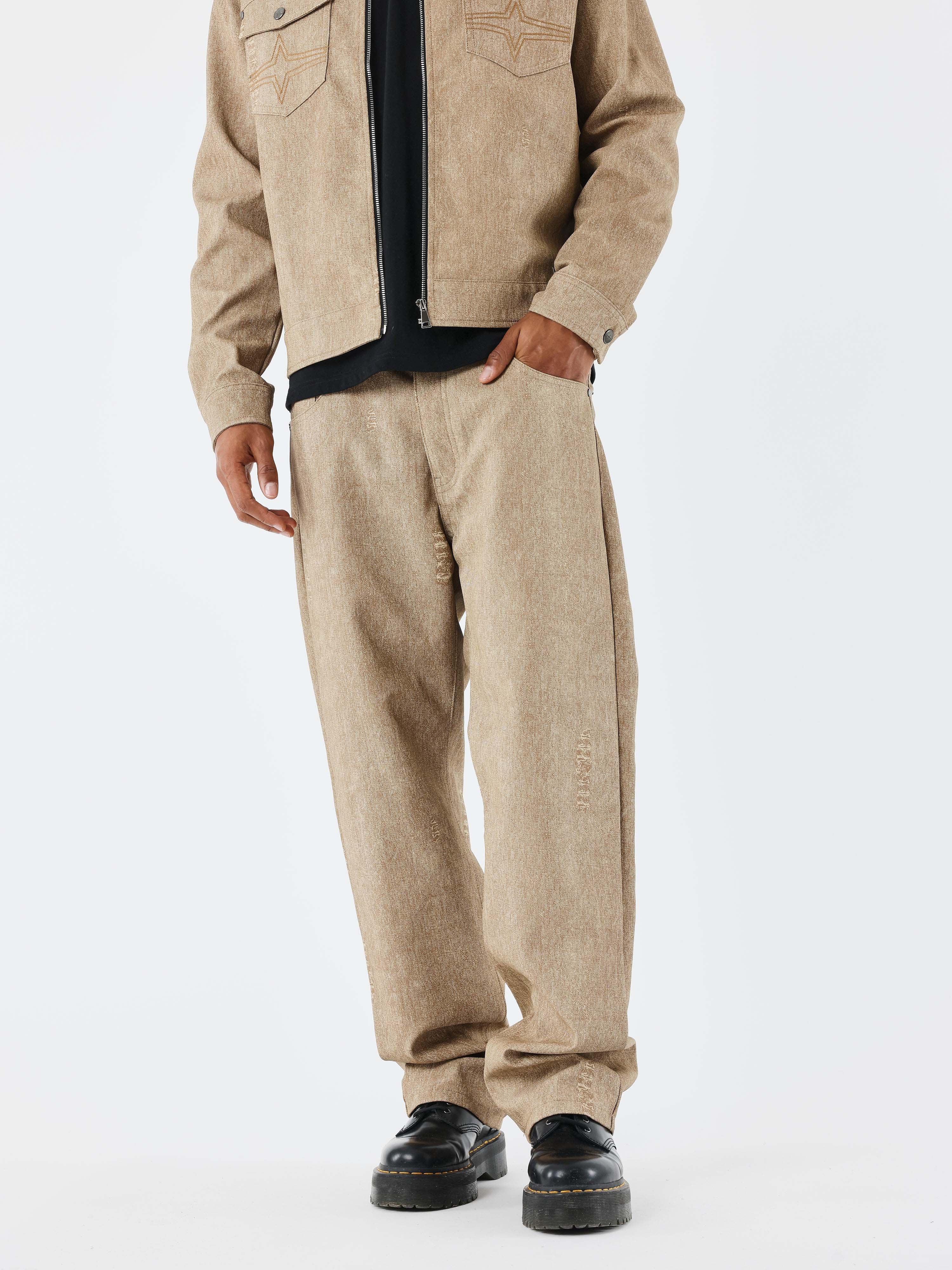 Pantalón de cuero sintético efecto denim-2