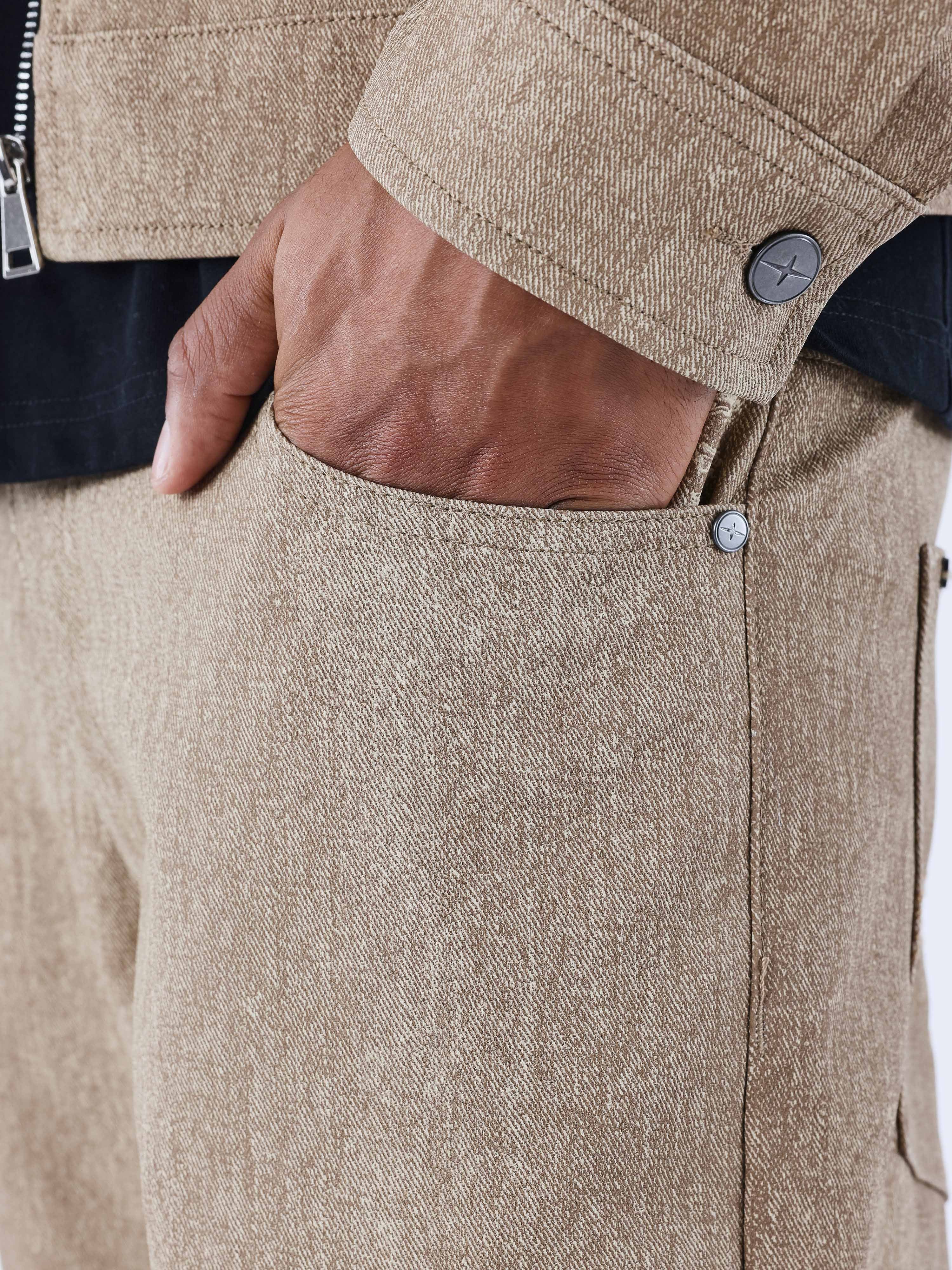 Pantalón de cuero sintético efecto denim-5