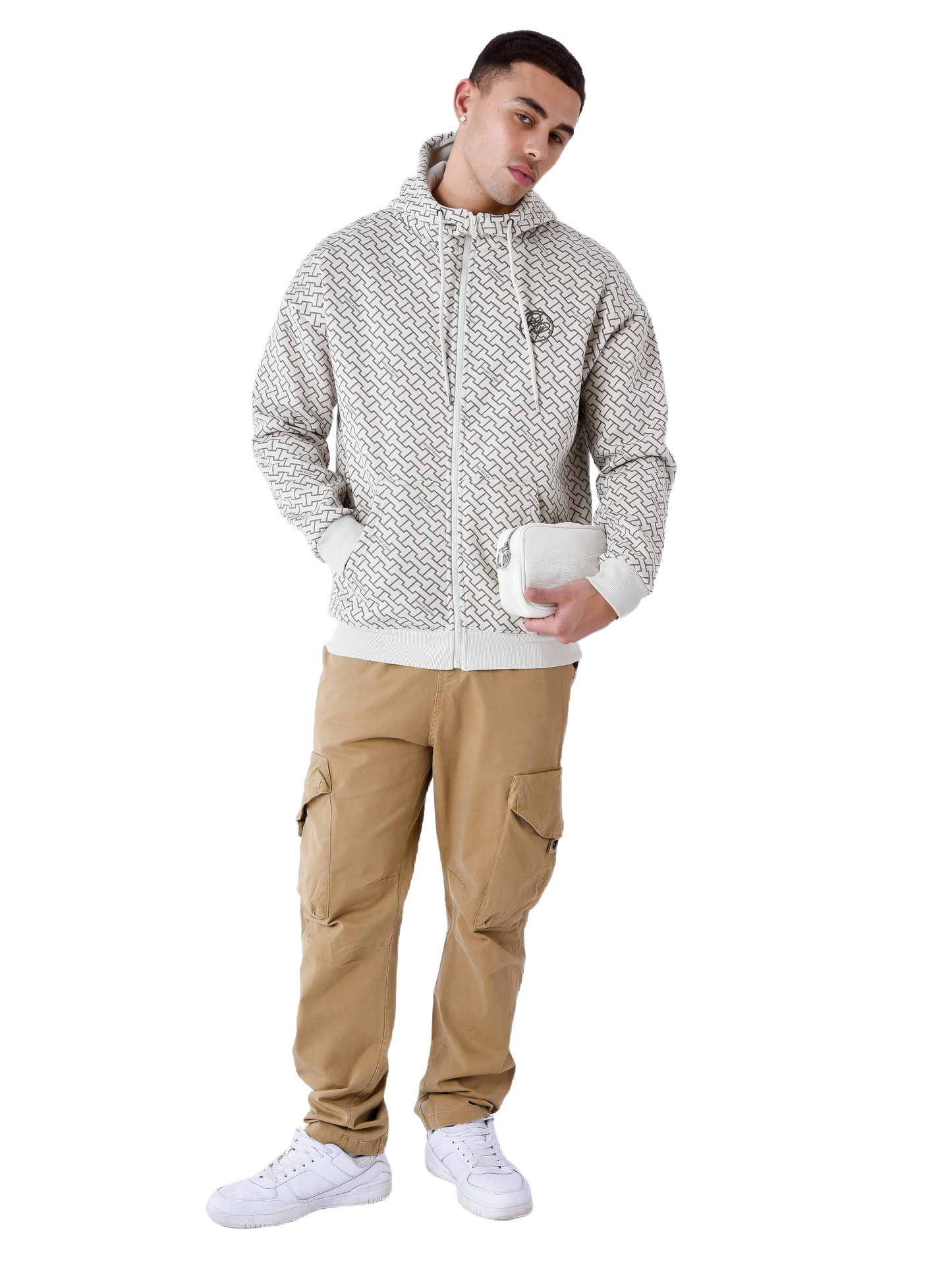 sweat-a-capuche-zippe-imprime-monogramme-craie-modelshot