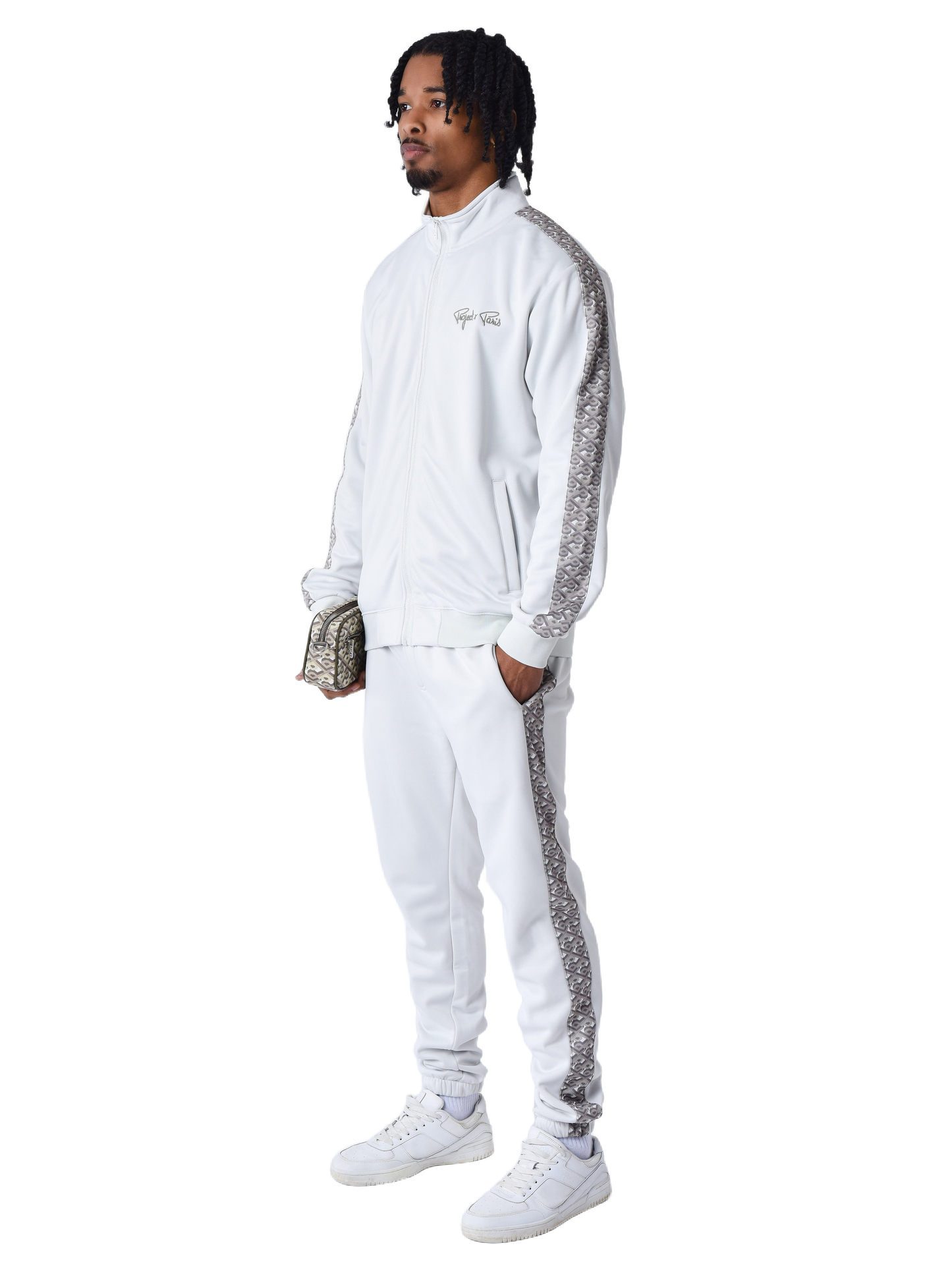 veste-zipper-a-bande-imprime-greige-modelshot