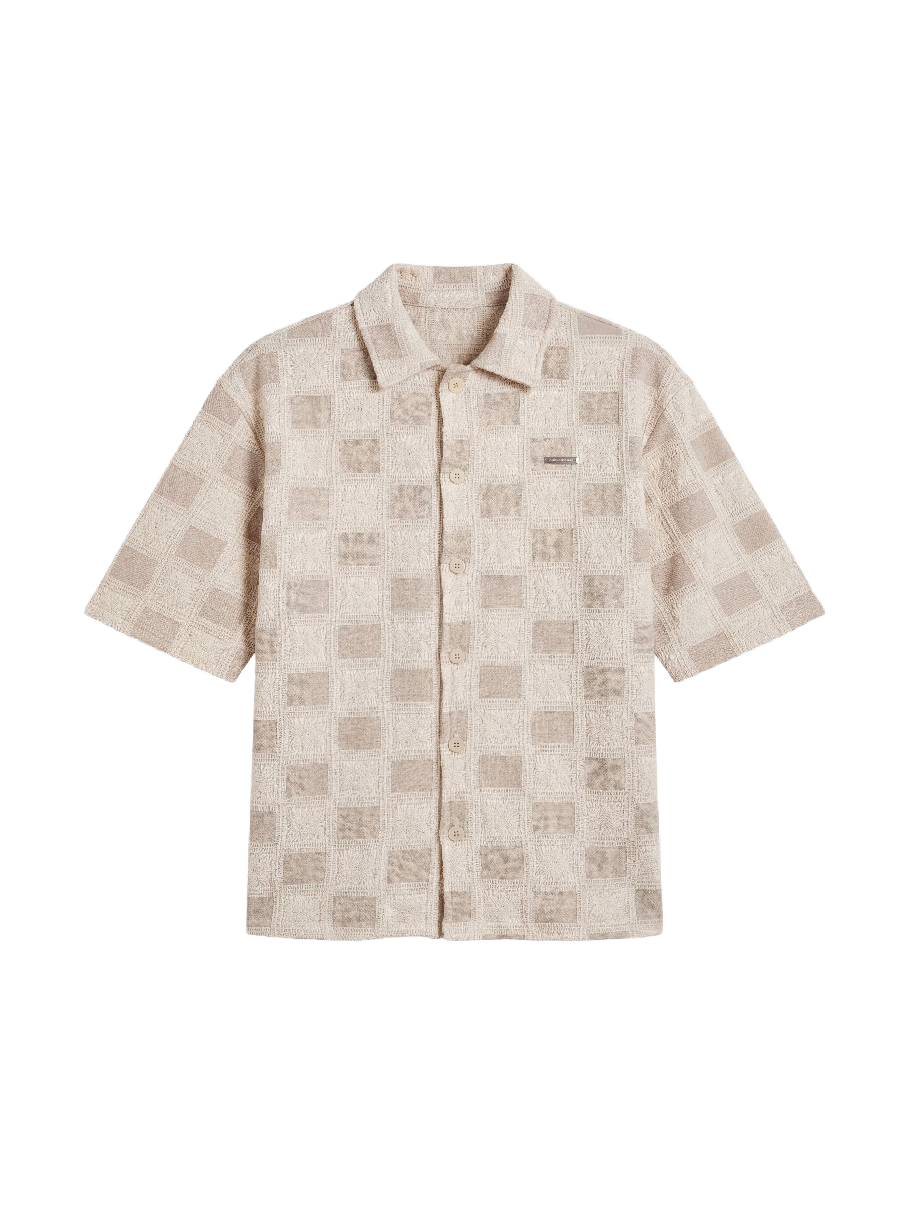 Camisa texturizada con estampado de cuadros-6