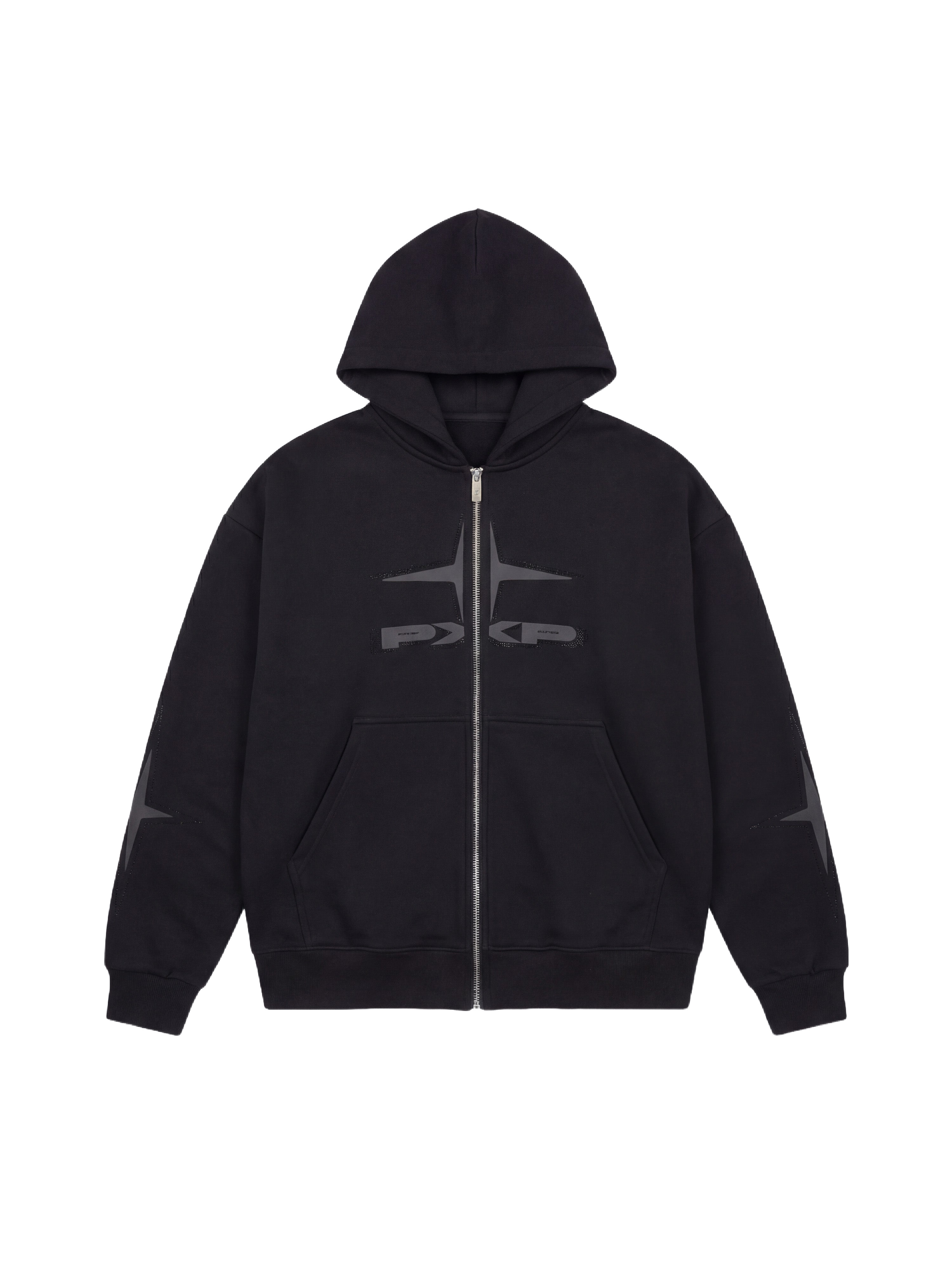 Zipped Hoodie with Rhinestones-9