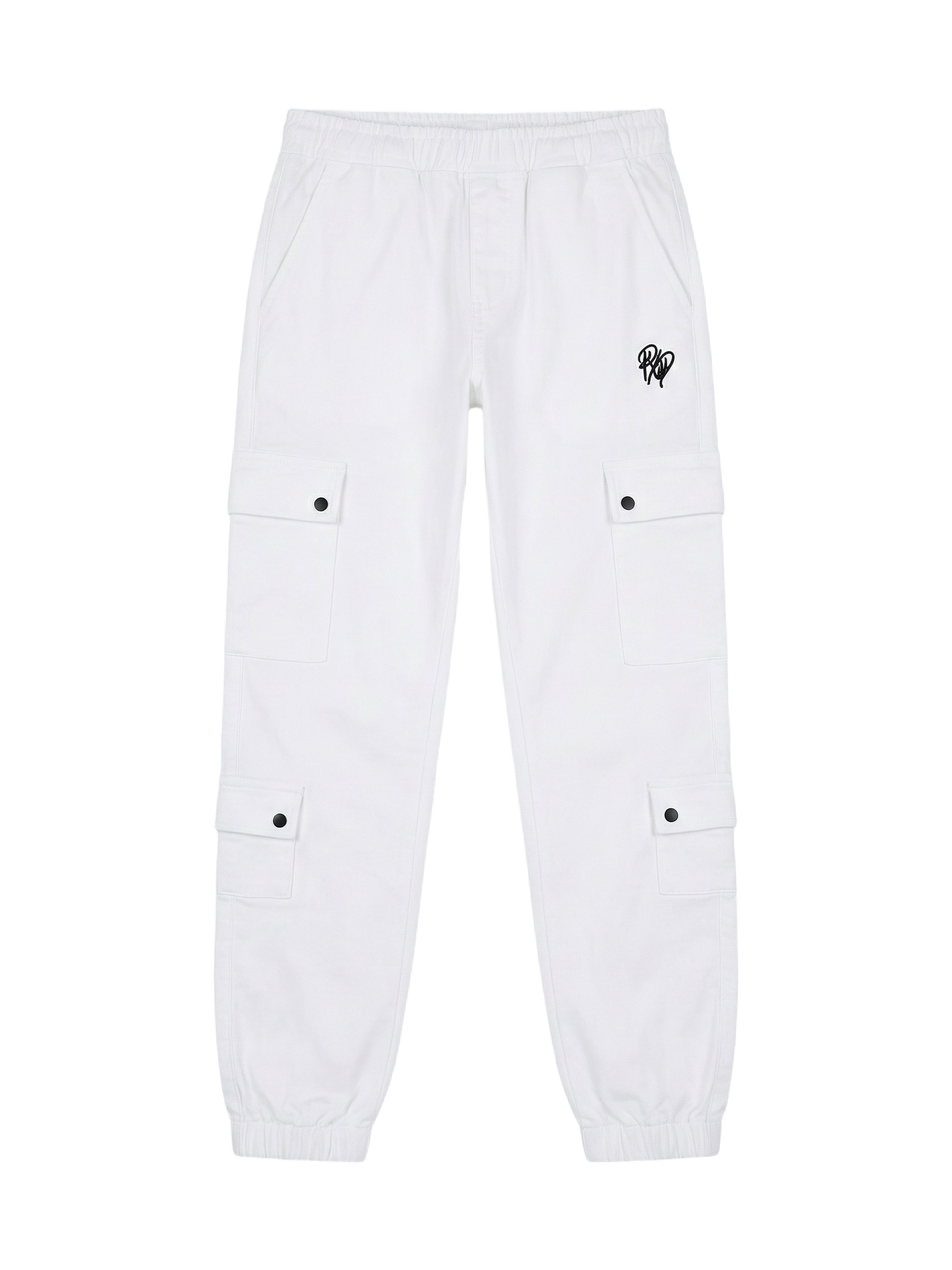 Multi-pocket cargo pants with elastic drawstring-9