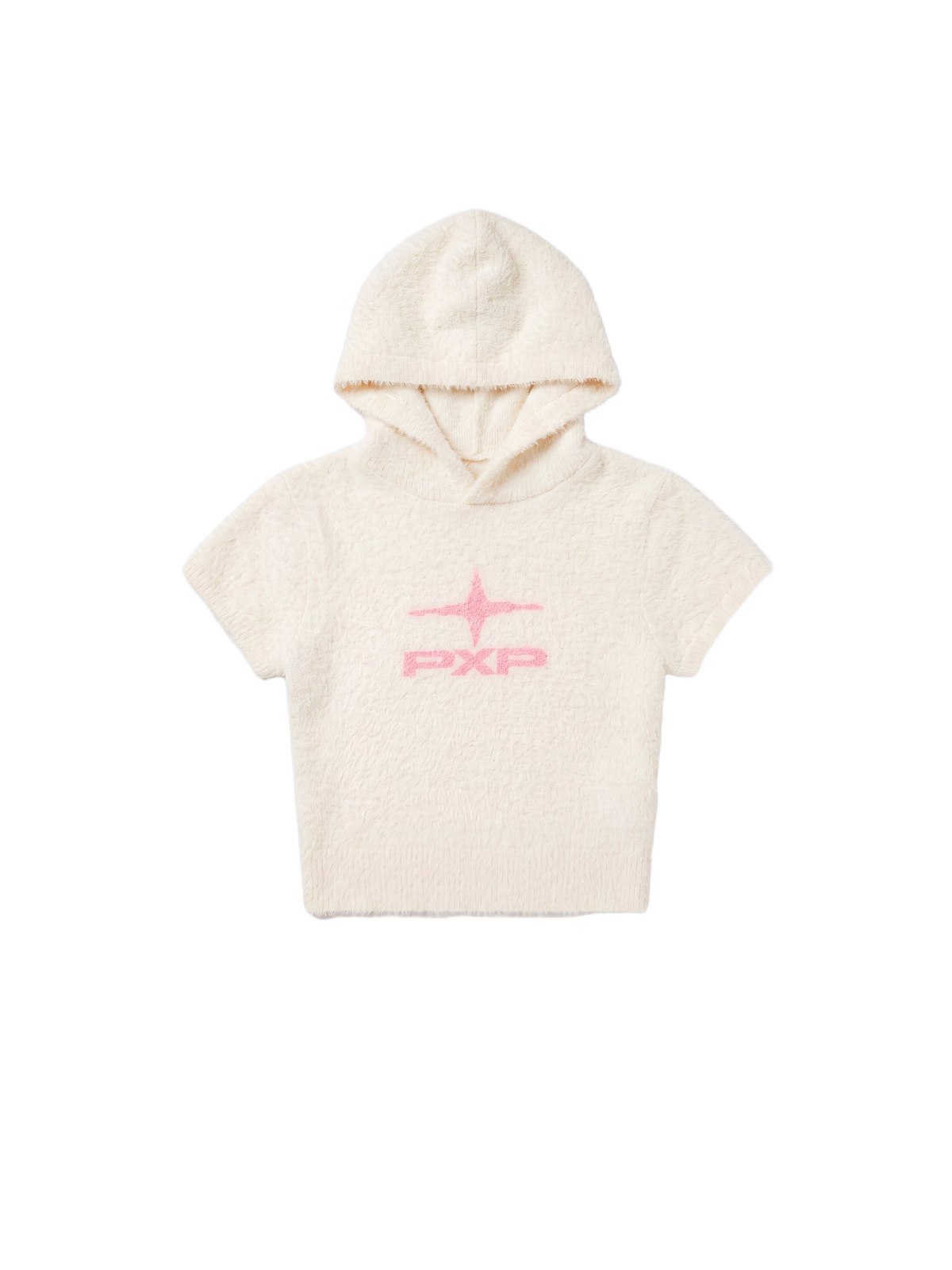 Bluza bez rękawów z kapturem fluffy Kość słoniowa – 6