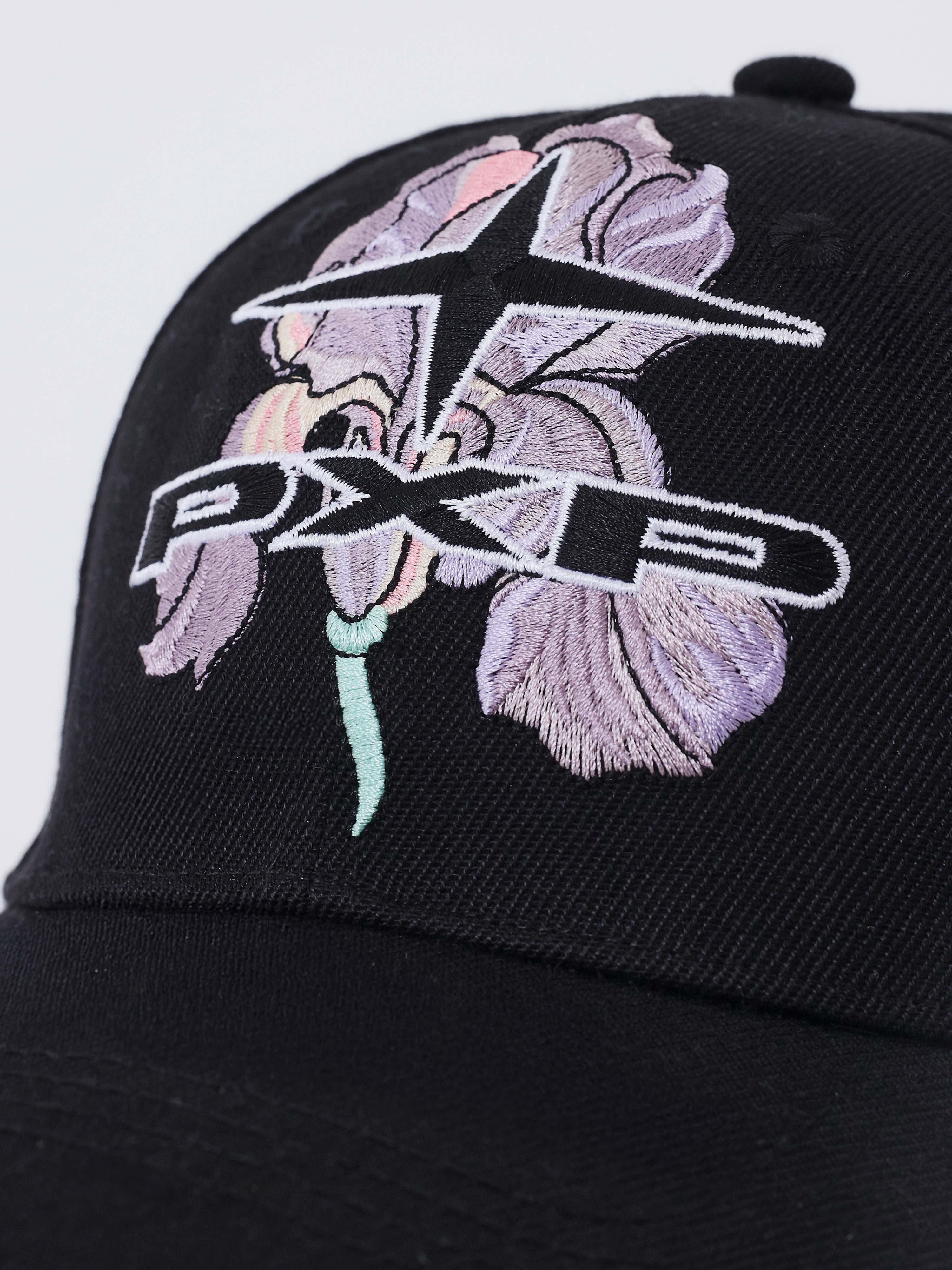 Gorra con bordado floral-3