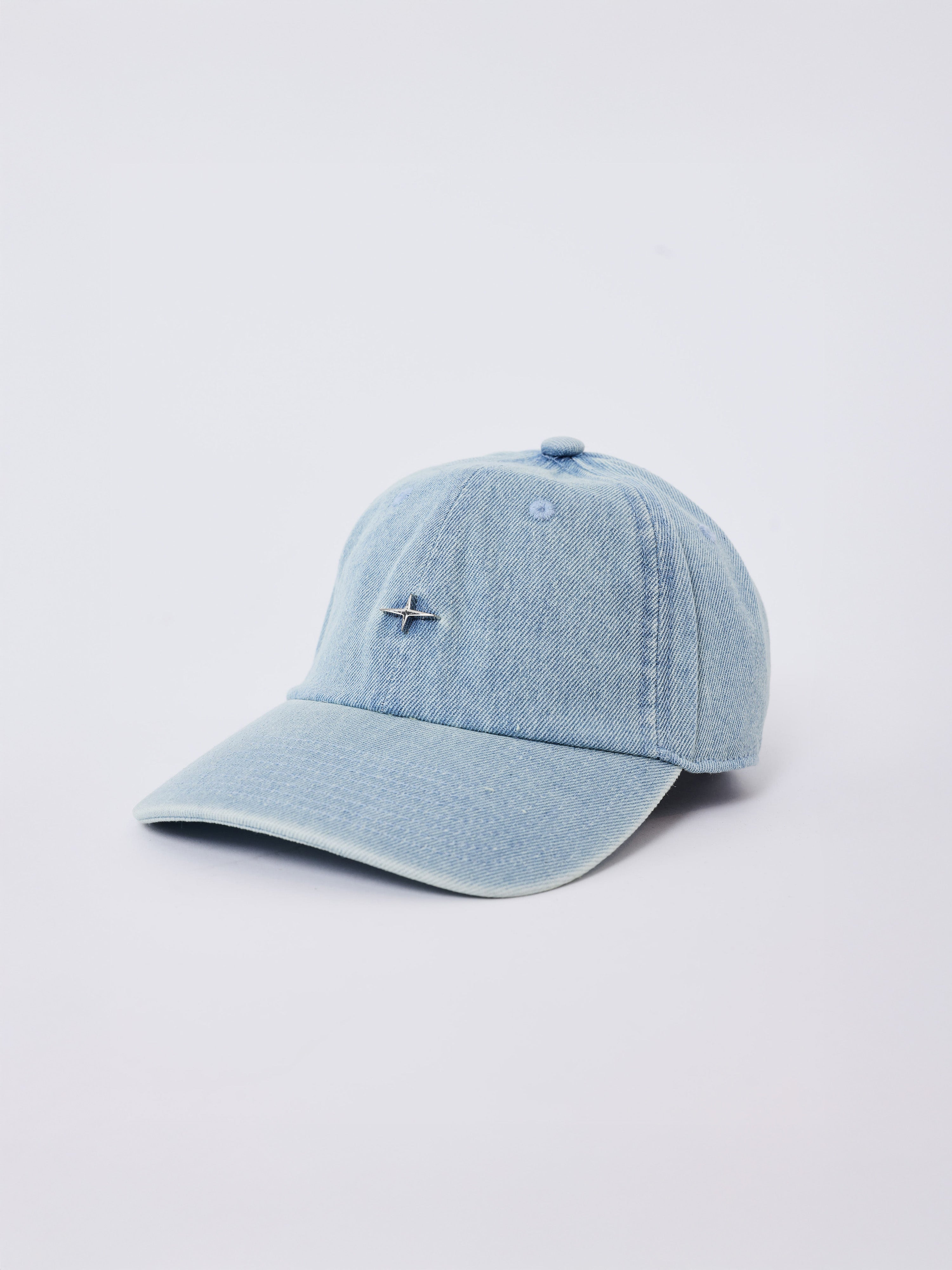 Casquette en denim bleu délavé-2