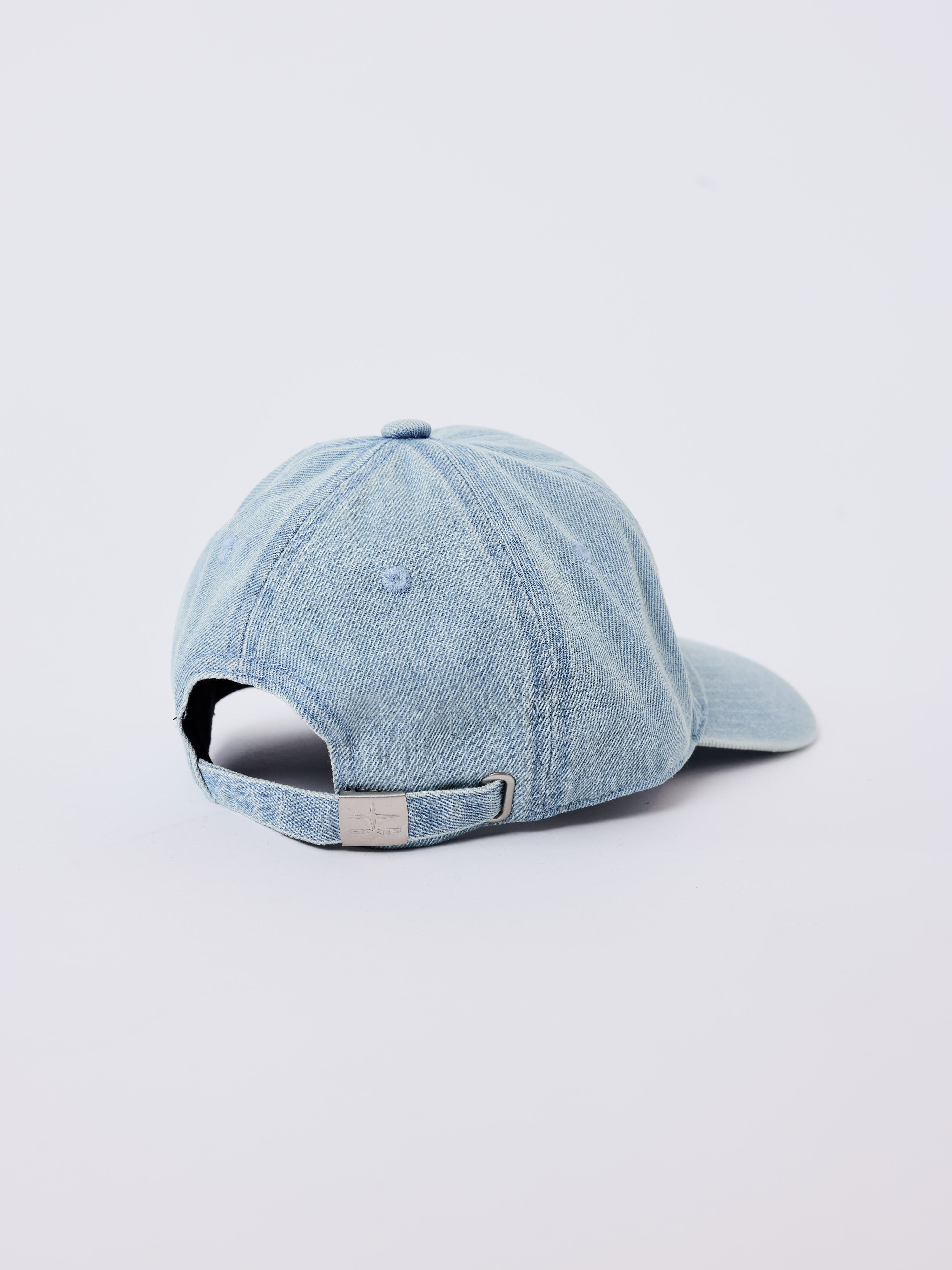Casquette en denim bleu délavé-3