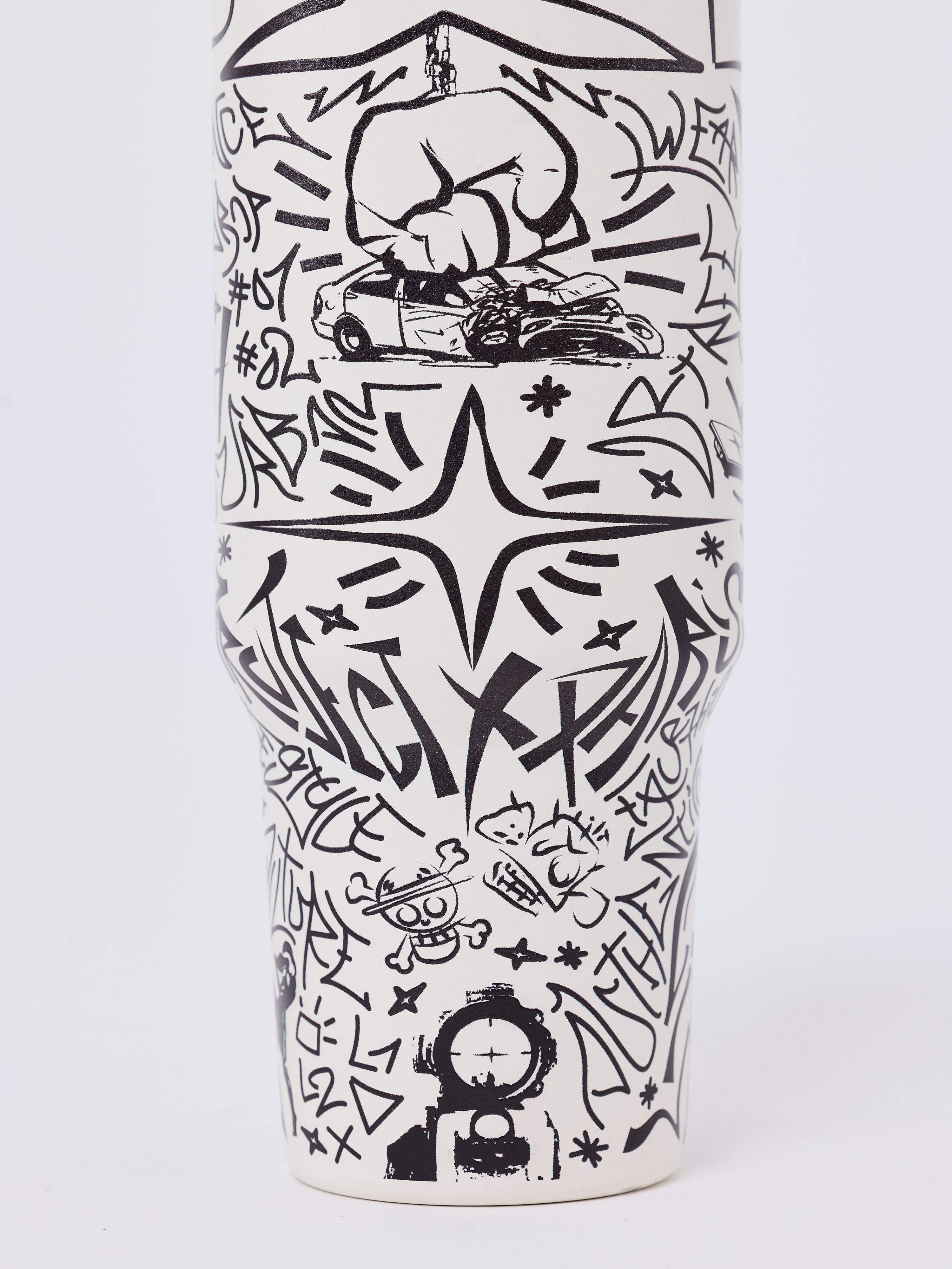 Gourde isotherme en acier motif graffiti PXP-6