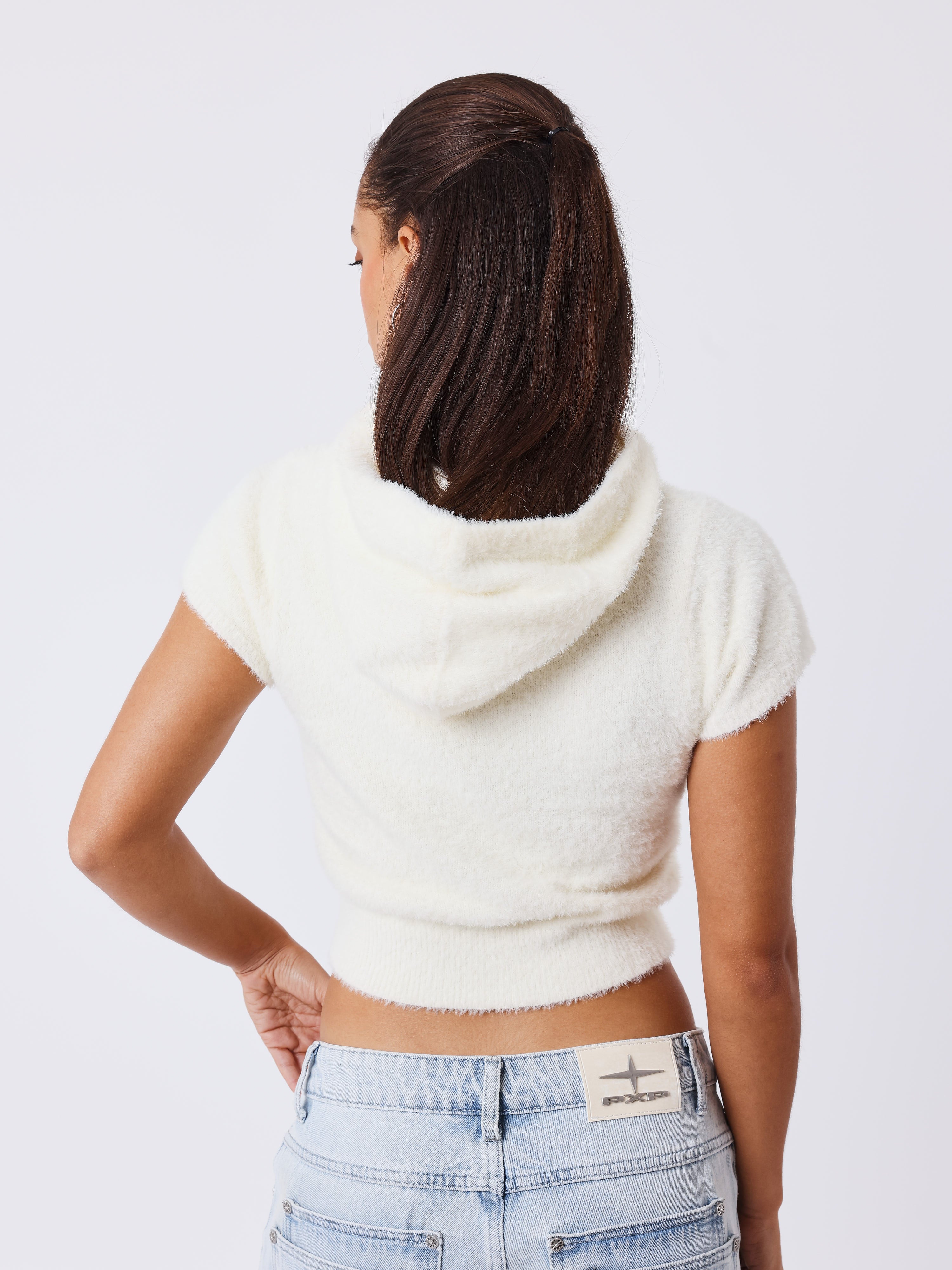 Camiseta sin mangas con capucha fluffy-2