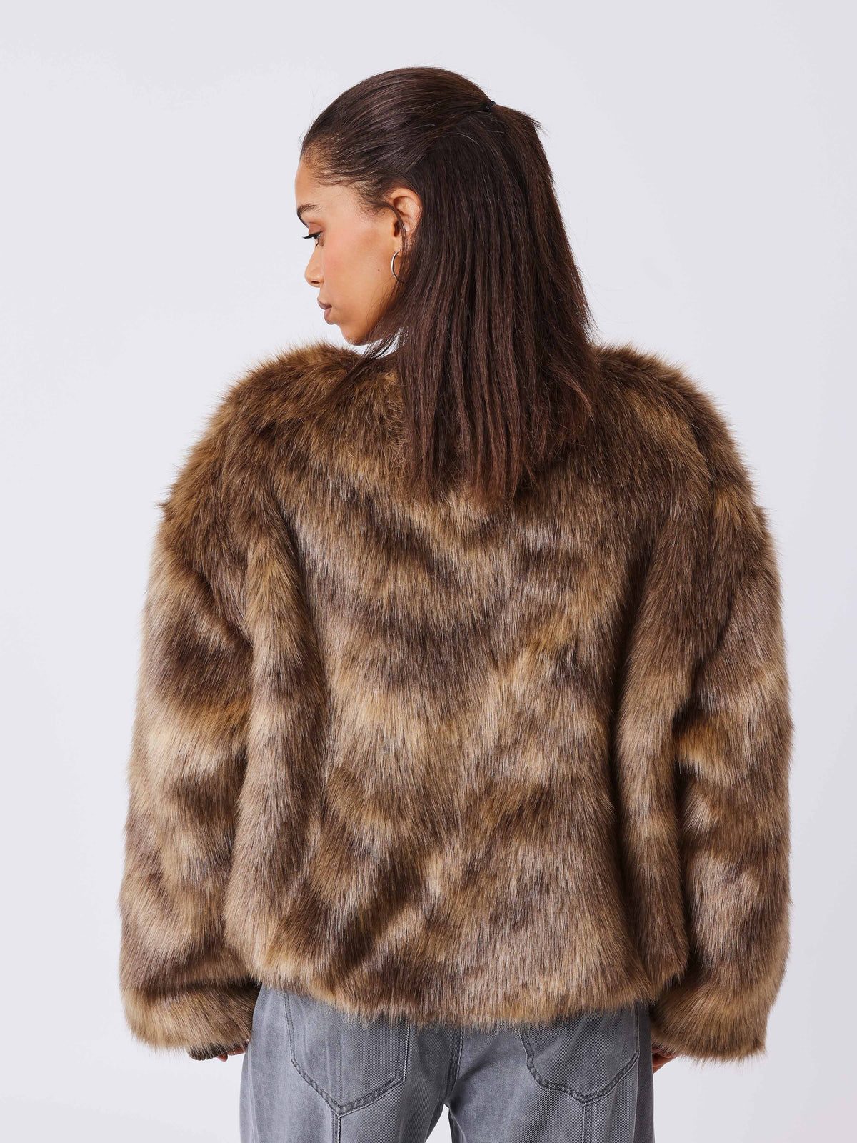 Veste Fausse Fourrure Camo