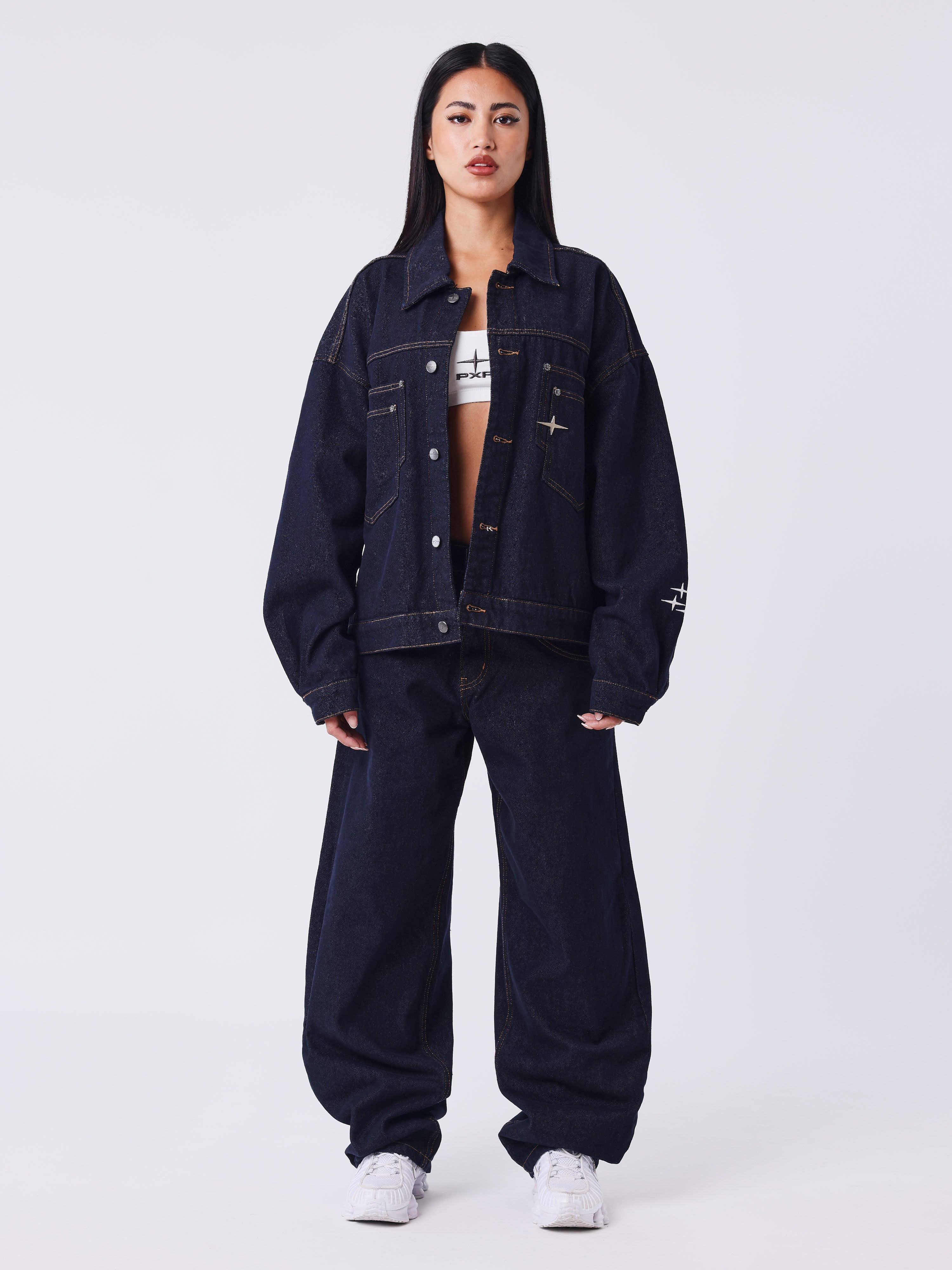 Jean barrel en denim brut-1