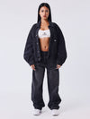 Jean barrel in denim nero slavato