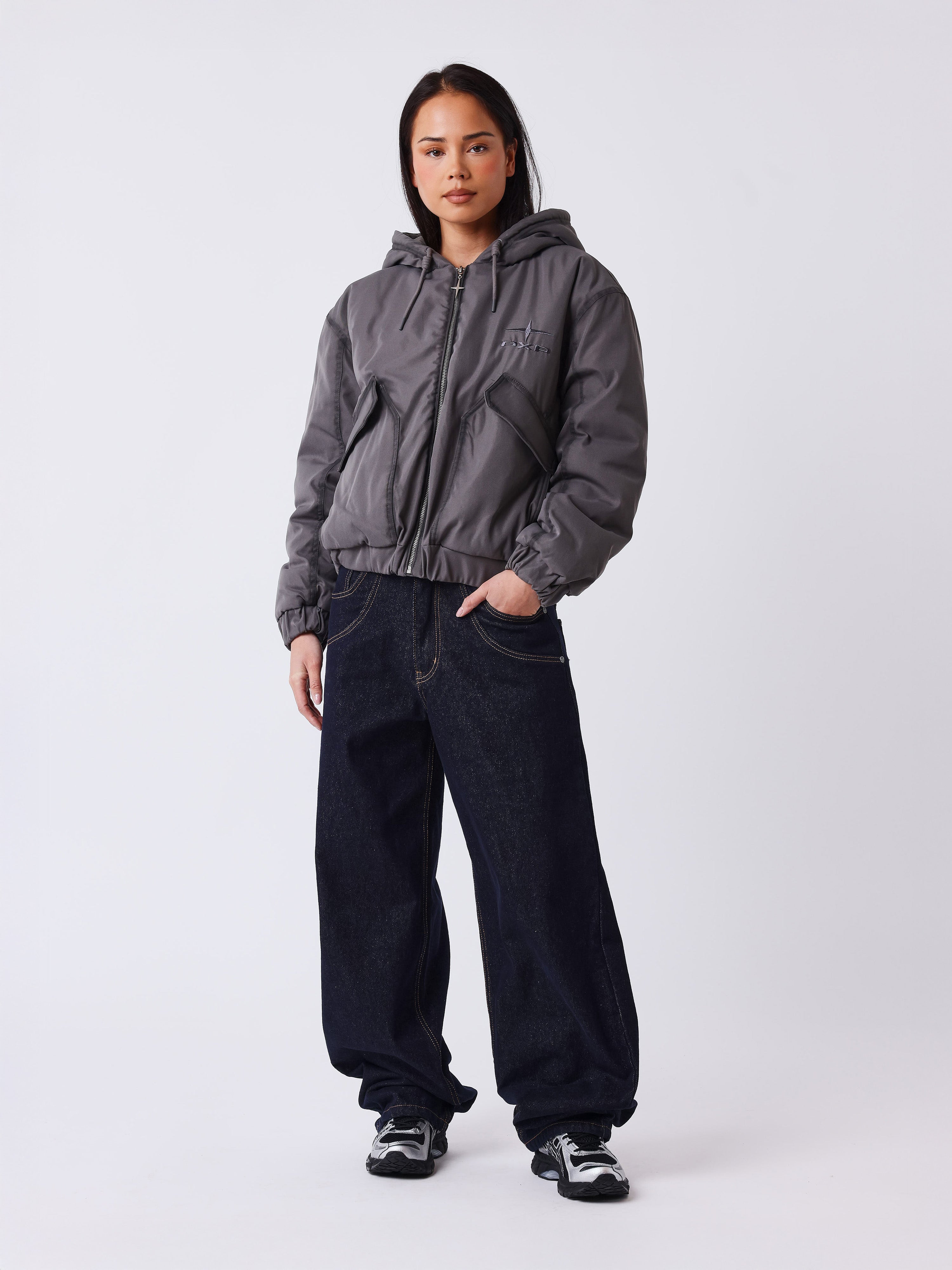 Chaqueta acolchada con capucha Faded-5