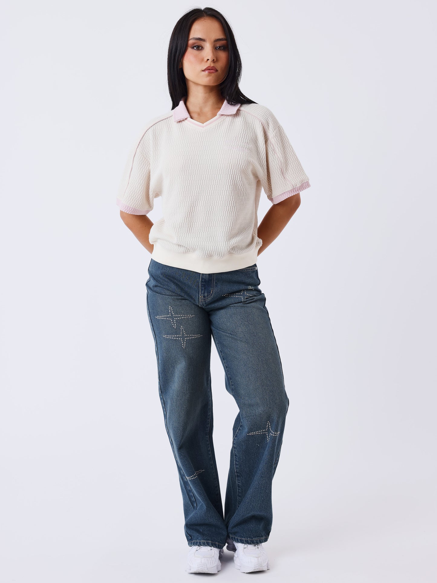 Polo i teksturert strikk Classy