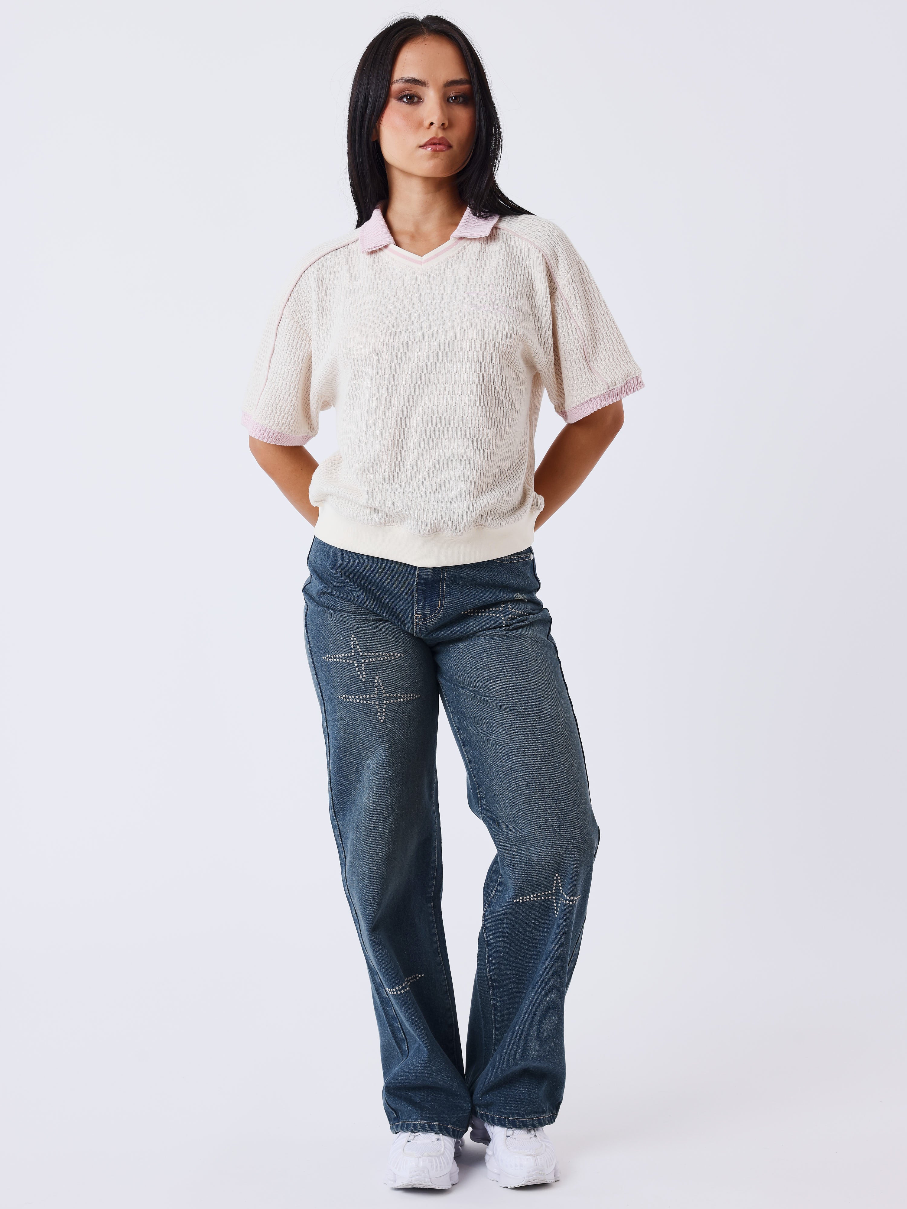 Polo i teksturert strikk Classy-5