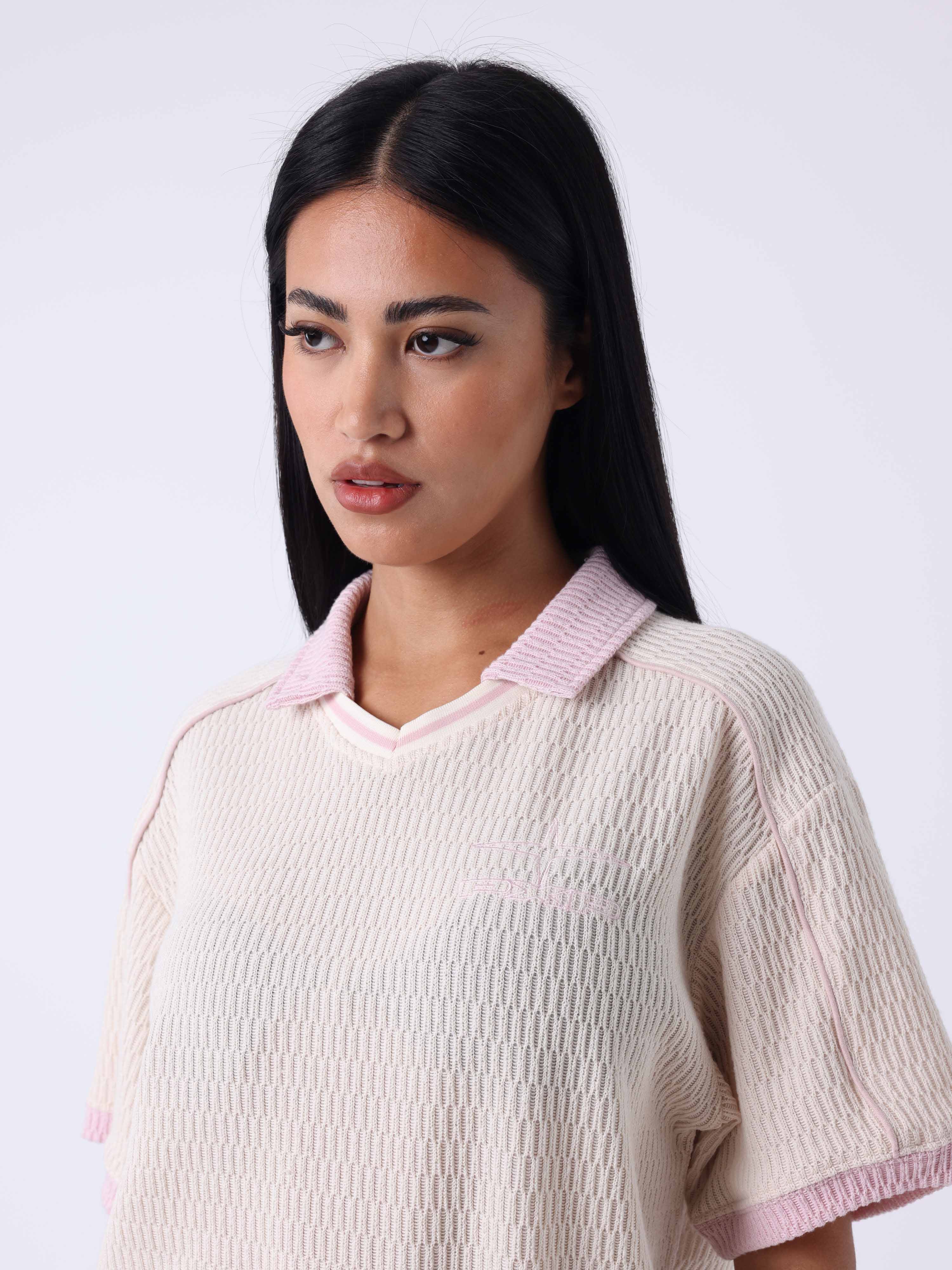 Texturiertes Classy Strick-Poloshirt-3
