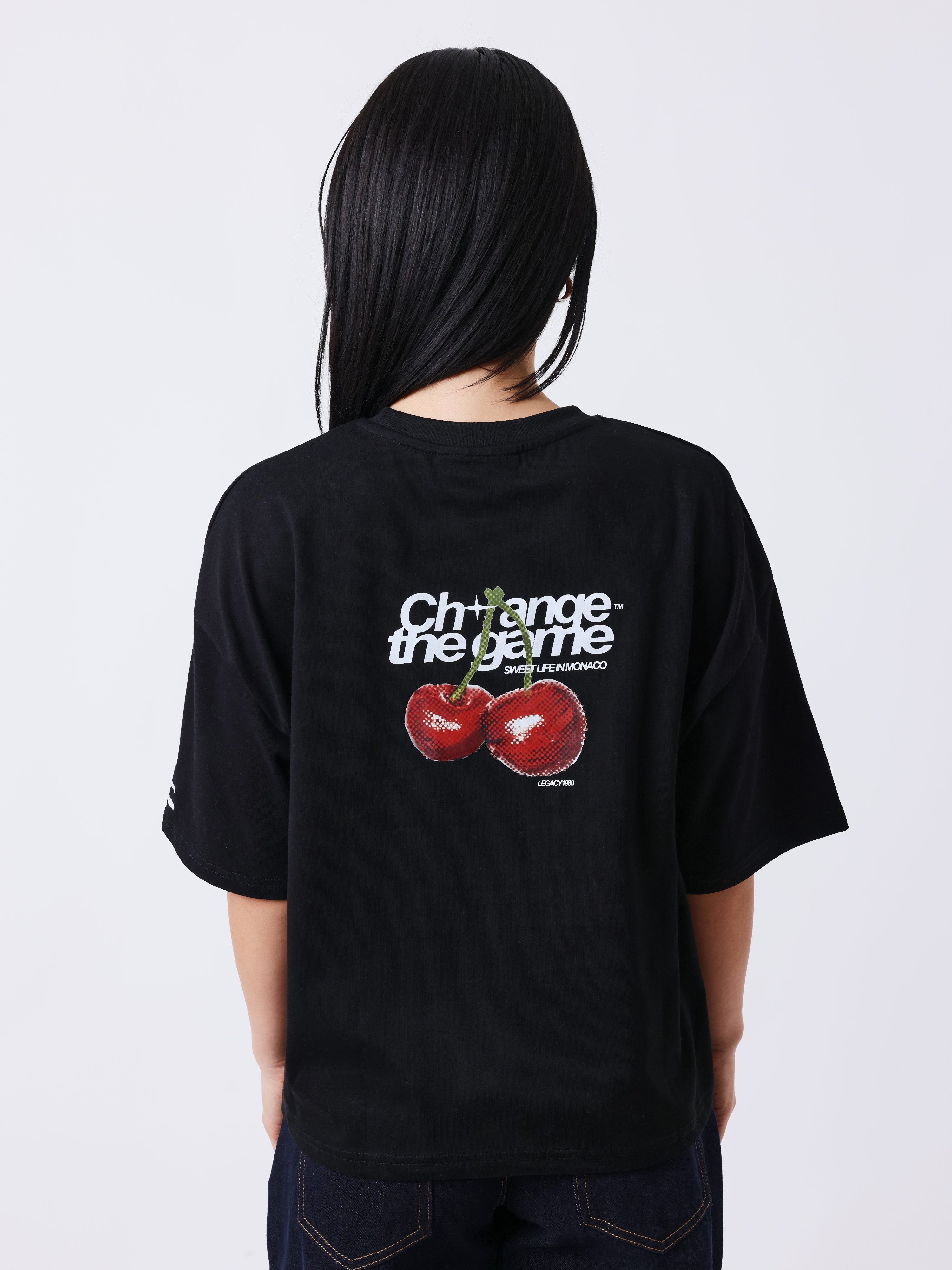 T-Shirt mit Kirschenprint vorne und hinten-2