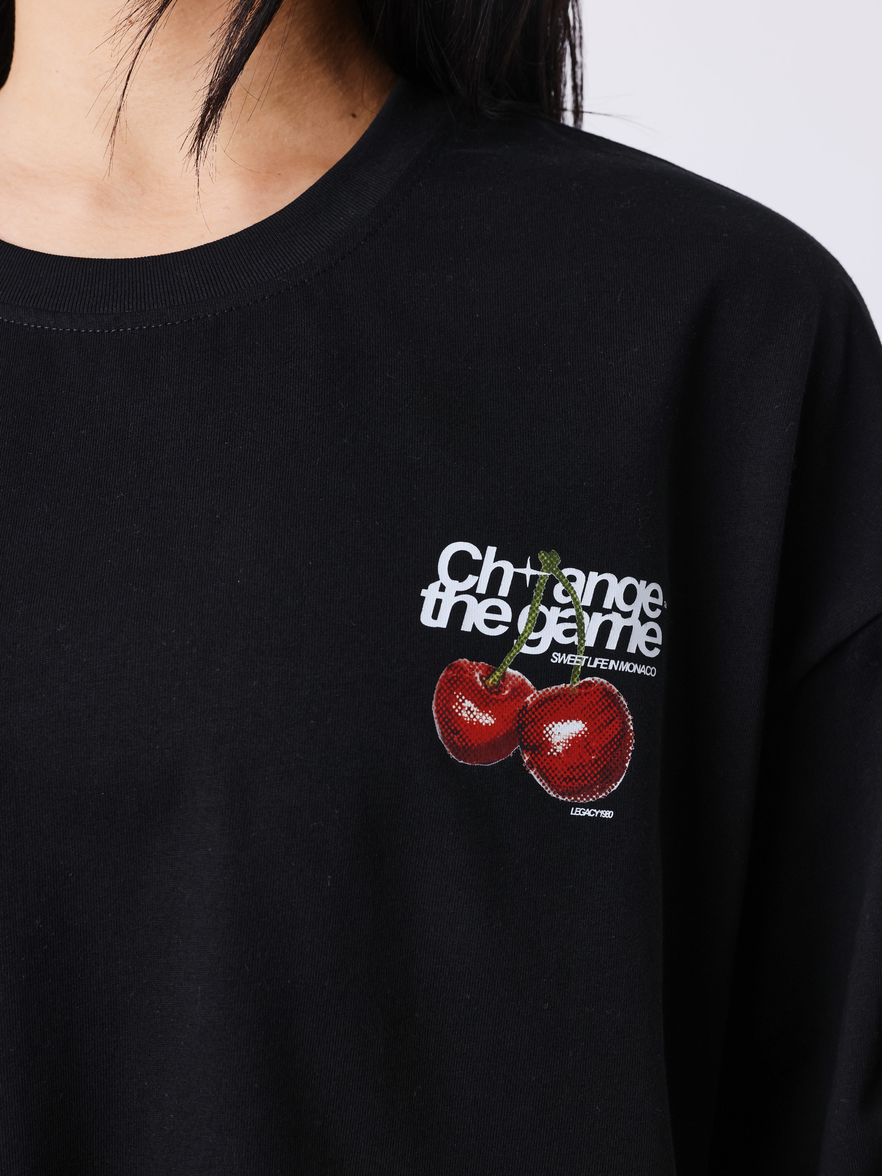 T-Shirt mit Kirschenprint vorne und hinten-4