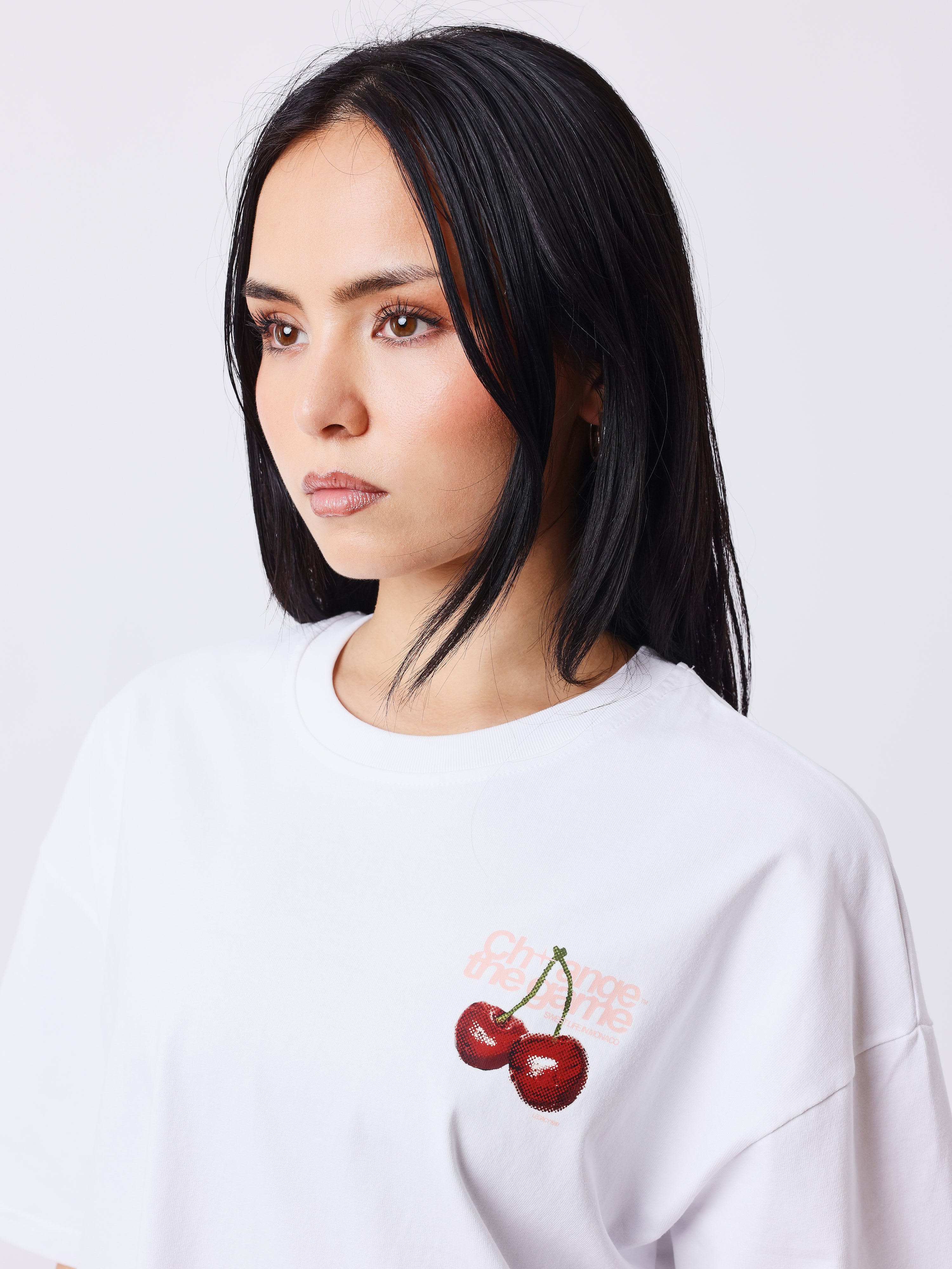 T-Shirt mit Kirschenprint vorne und hinten-3