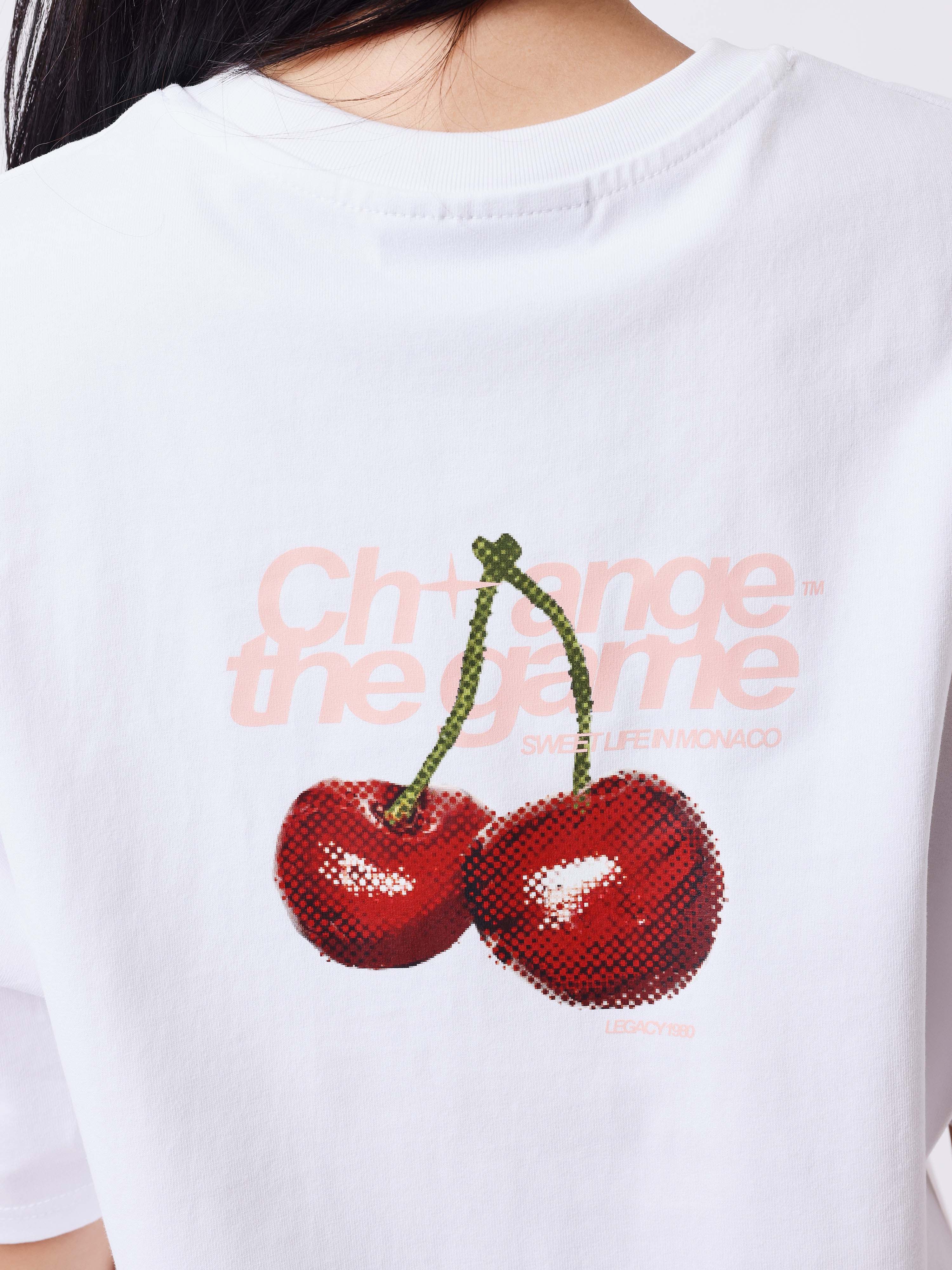 T-Shirt mit Kirschenprint vorne und hinten-5