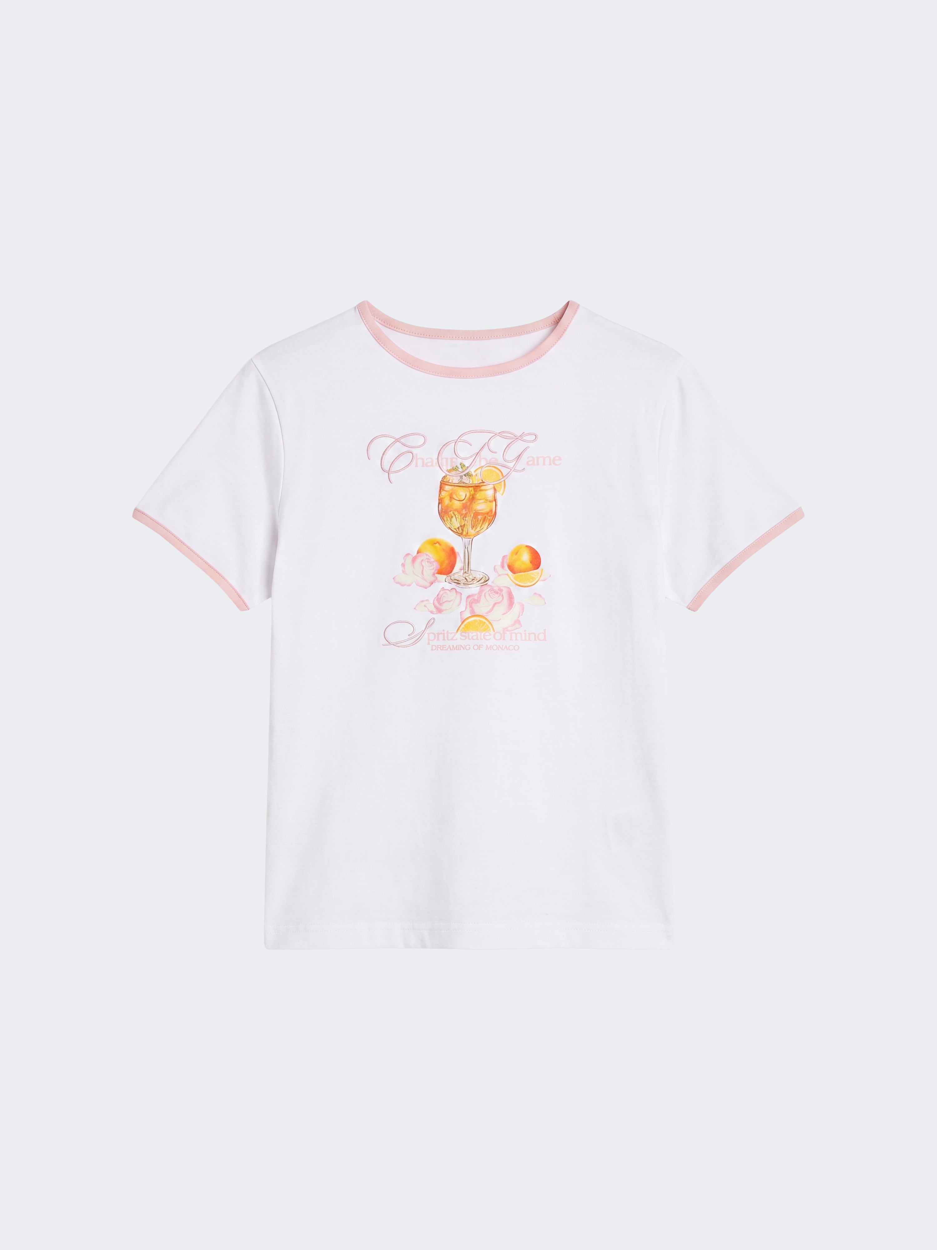 T-shirt ajusté à imprimé cocktail-6