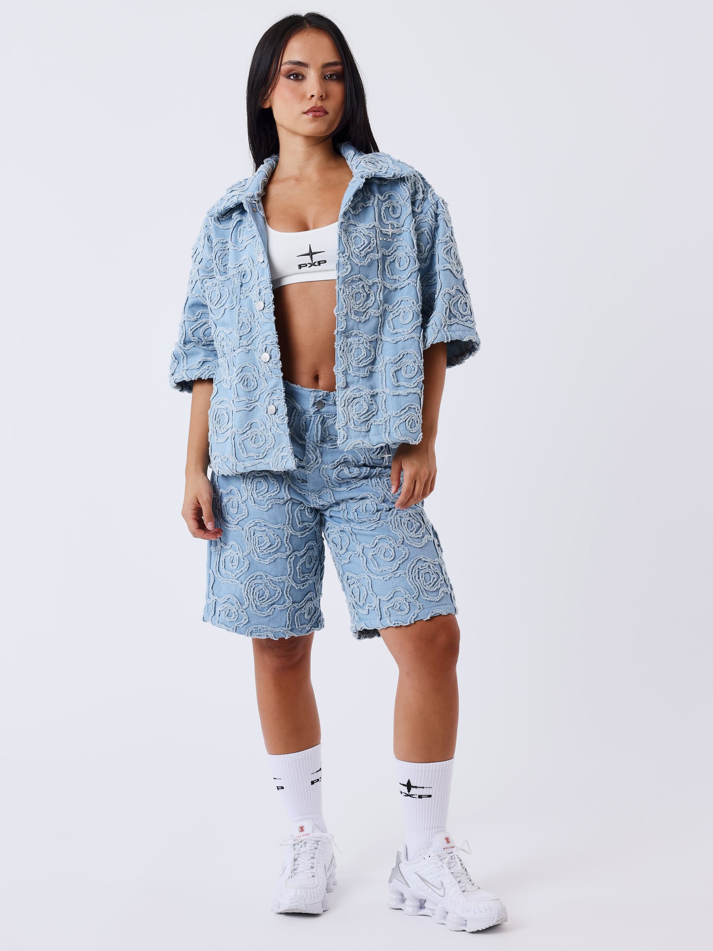 Camicia in denim a maniche corte Cloudy
