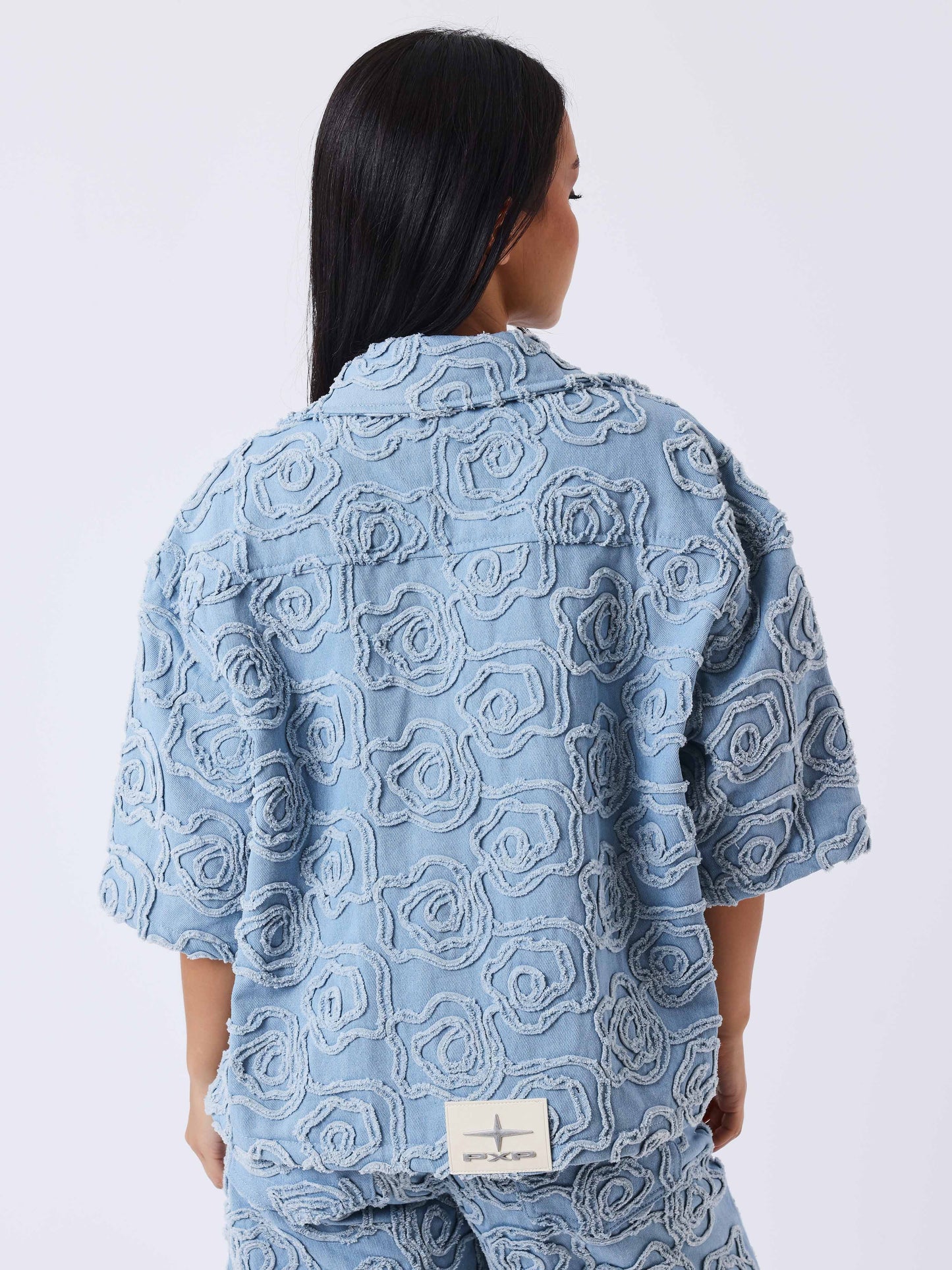 Camicia in denim a maniche corte Cloudy
