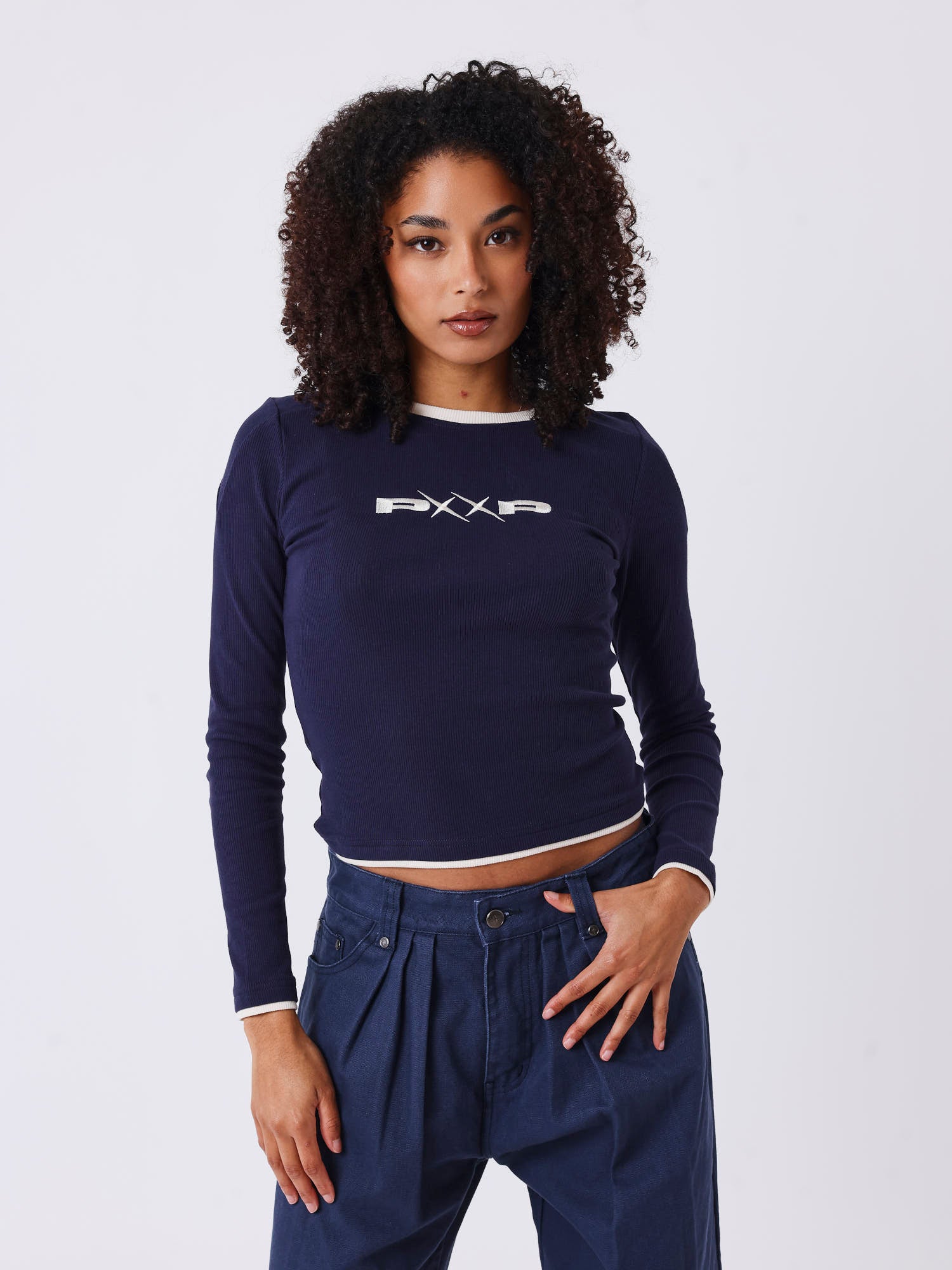 Langarm Natural T-Shirt-1