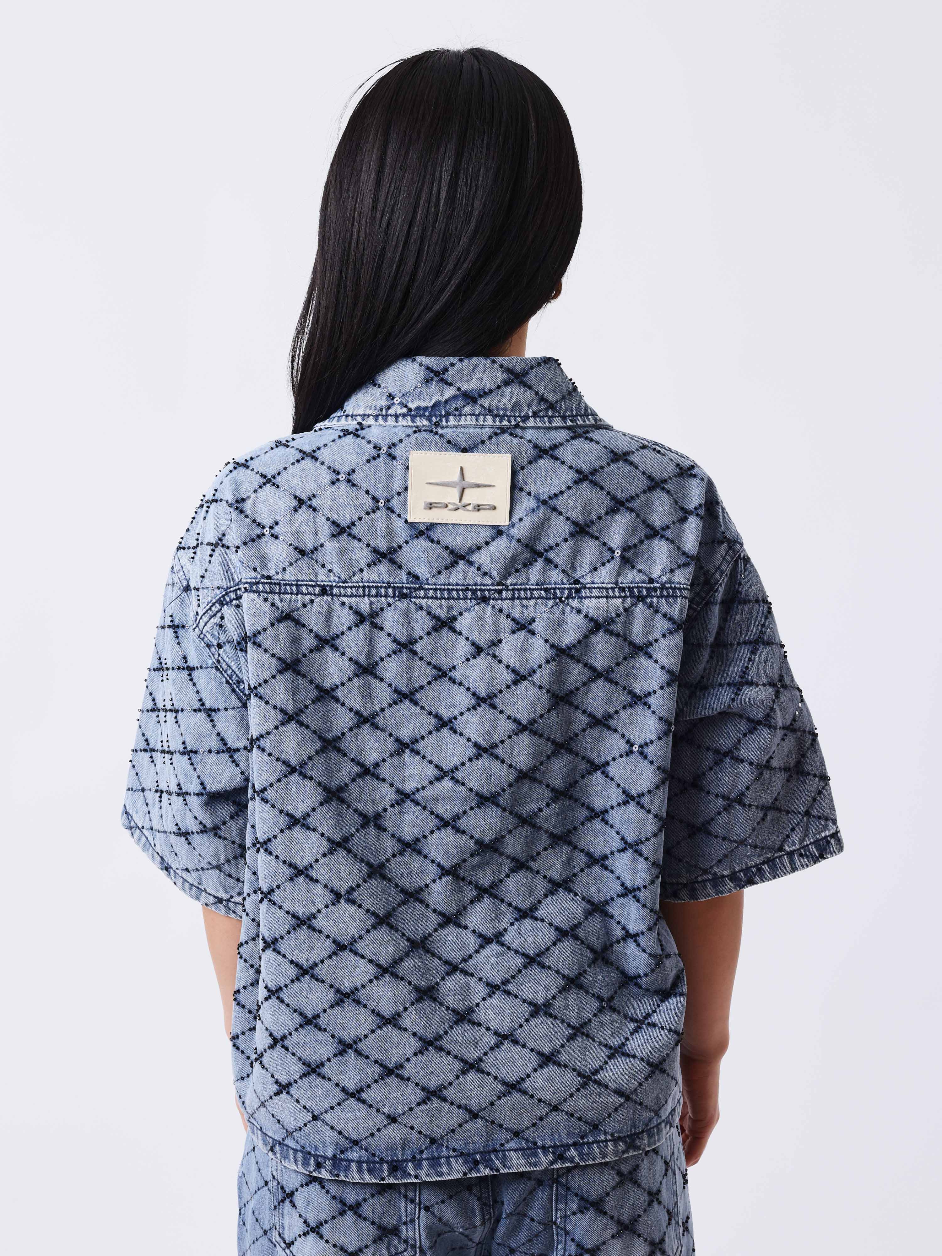 Short sleeve Precious denim overshirt-2