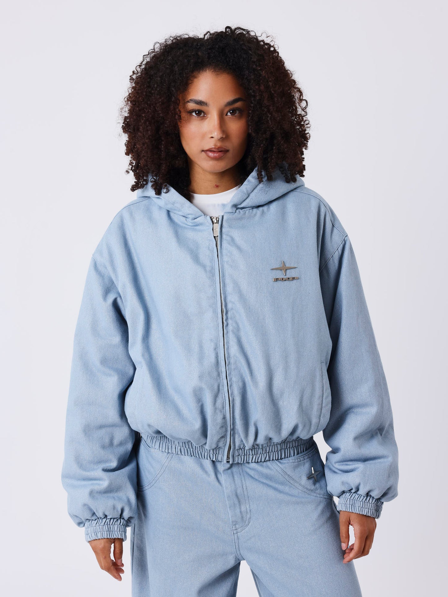 Frosted hooded jacket