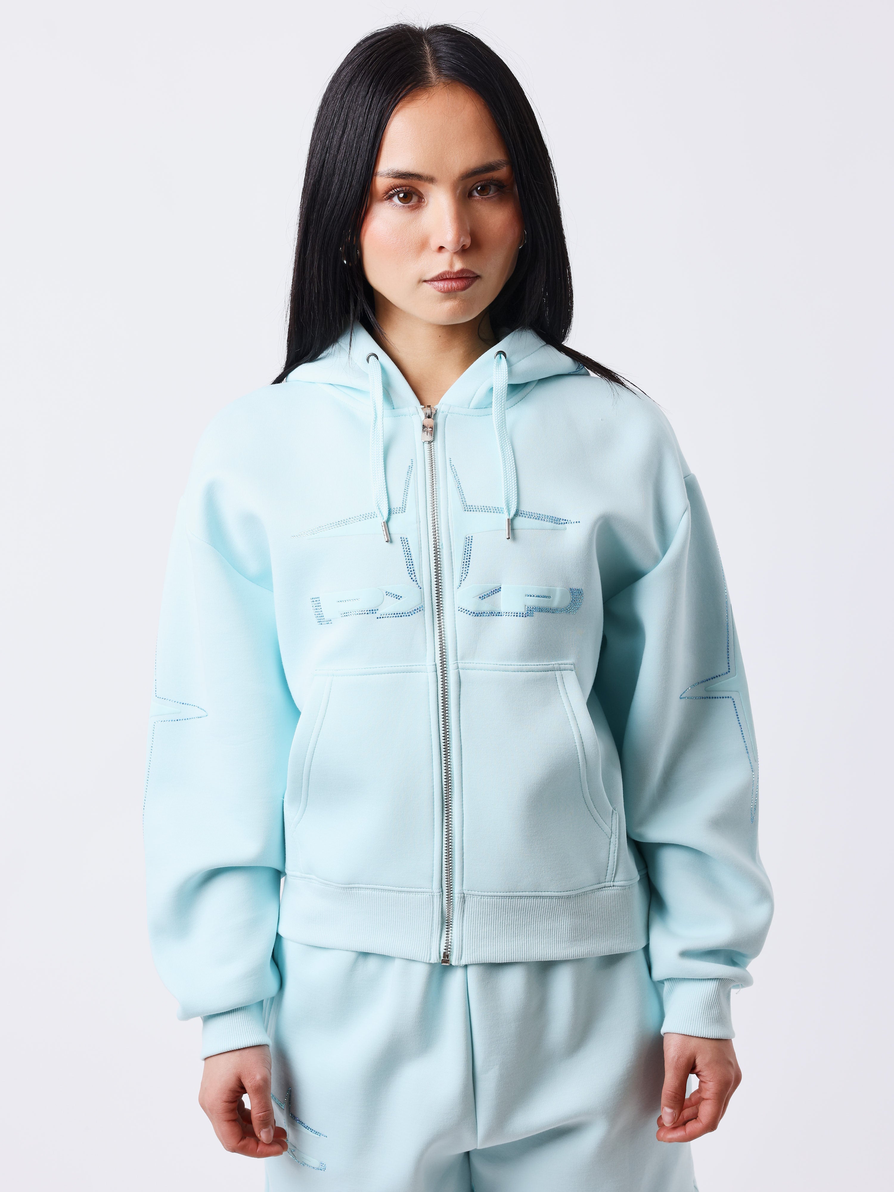 Strassy zipped hoodie-1