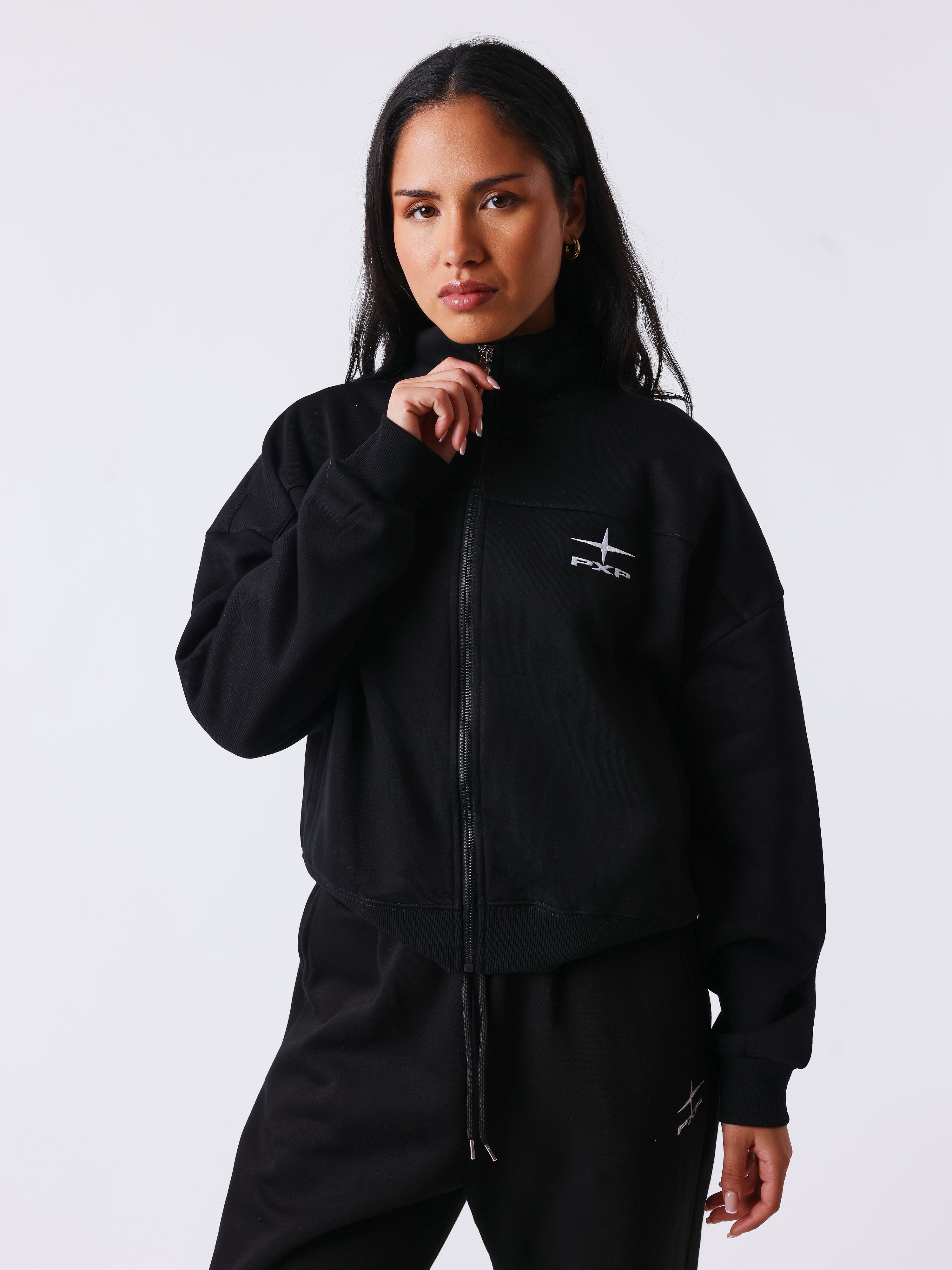 Sweat com zíper e gola alta Essentials-1