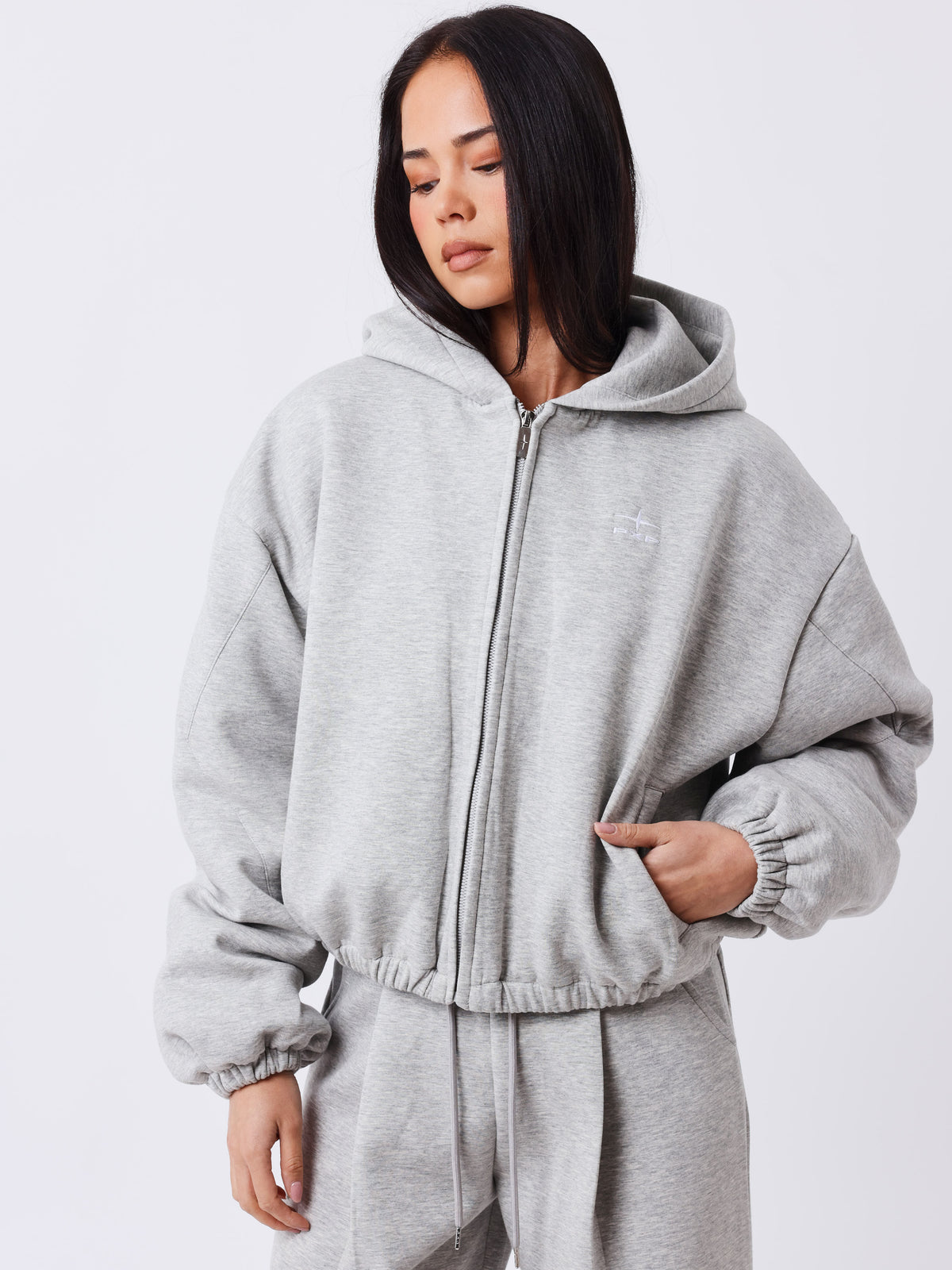 Boxy jas met rits Natural-7