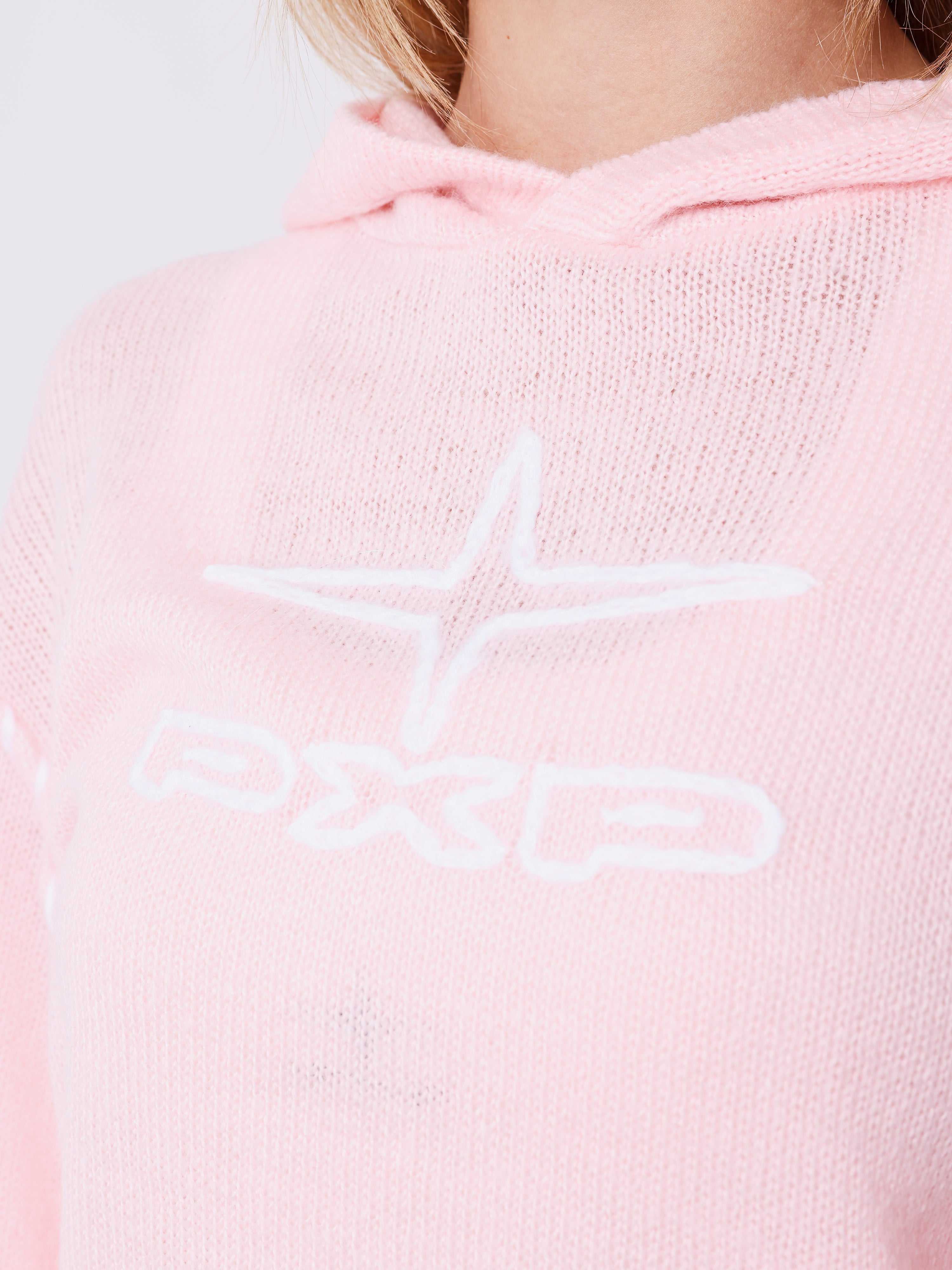 Korte gebreide hoodie-3