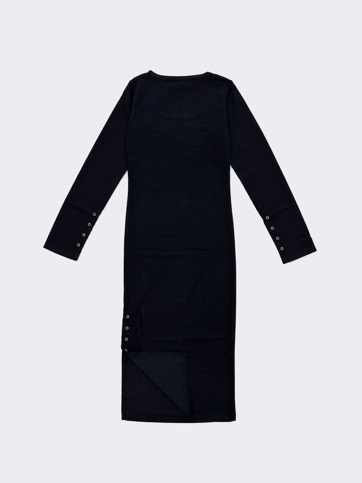 Pitkähihainen pitkä halkiollinen mekko Eyelet