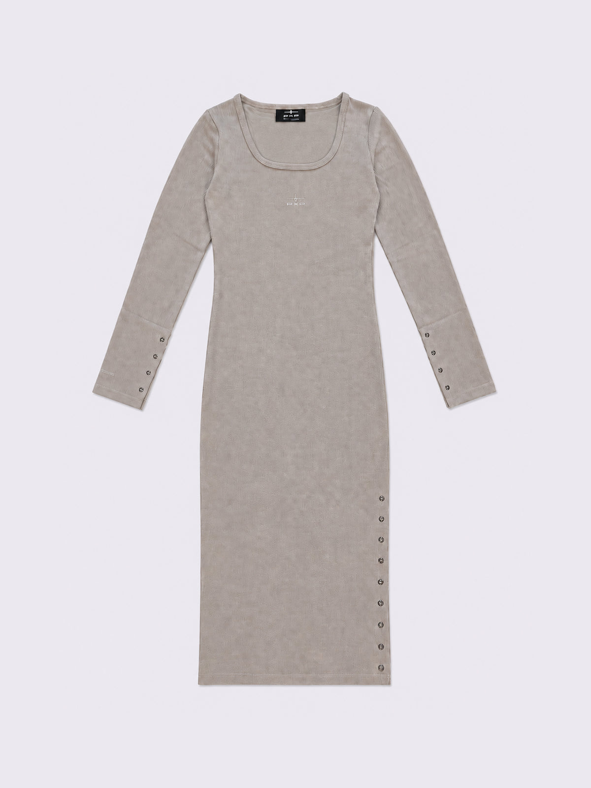 Vestido largo con abertura Eyelet