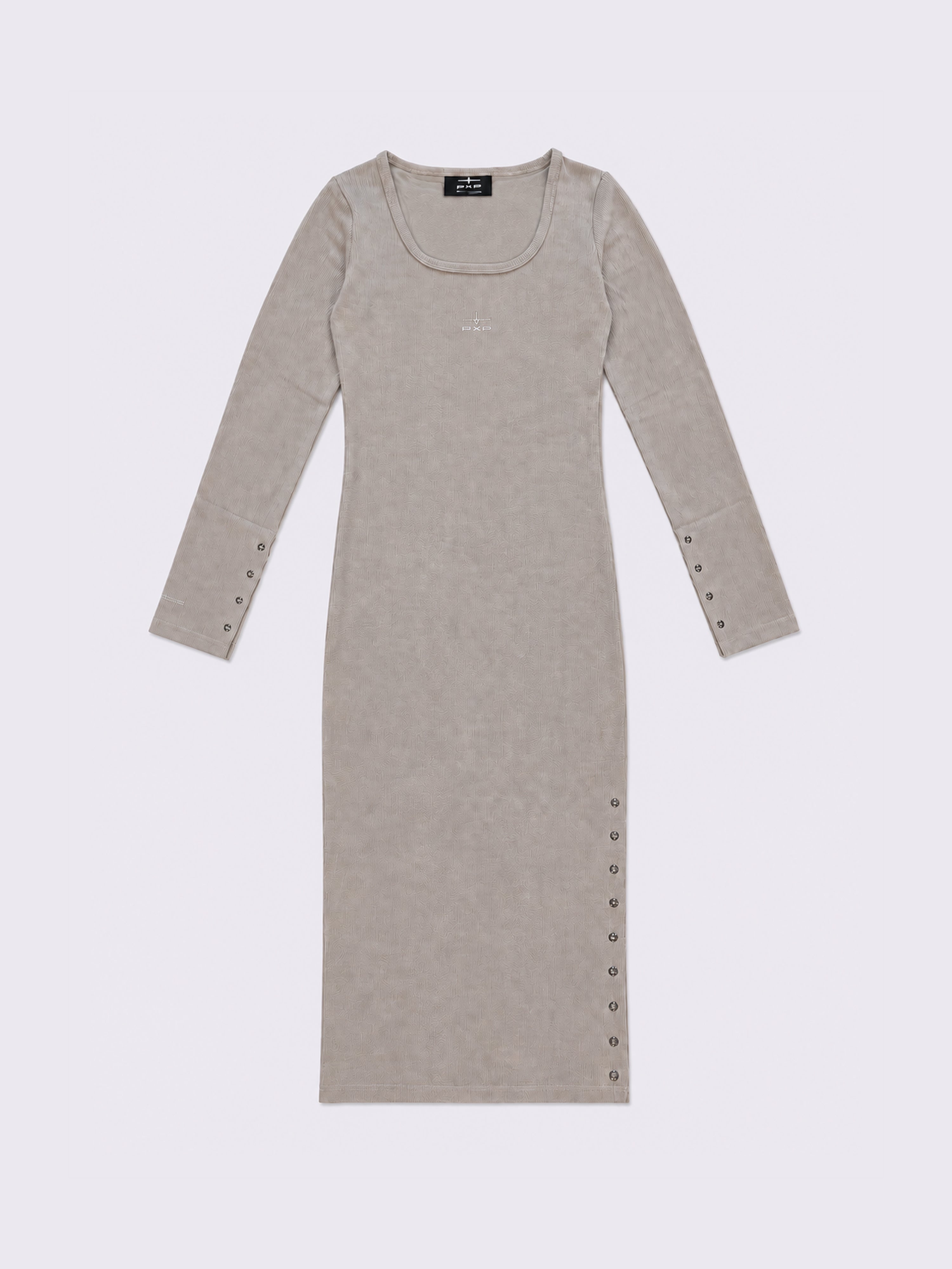 Vestido largo con abertura Eyelet-1