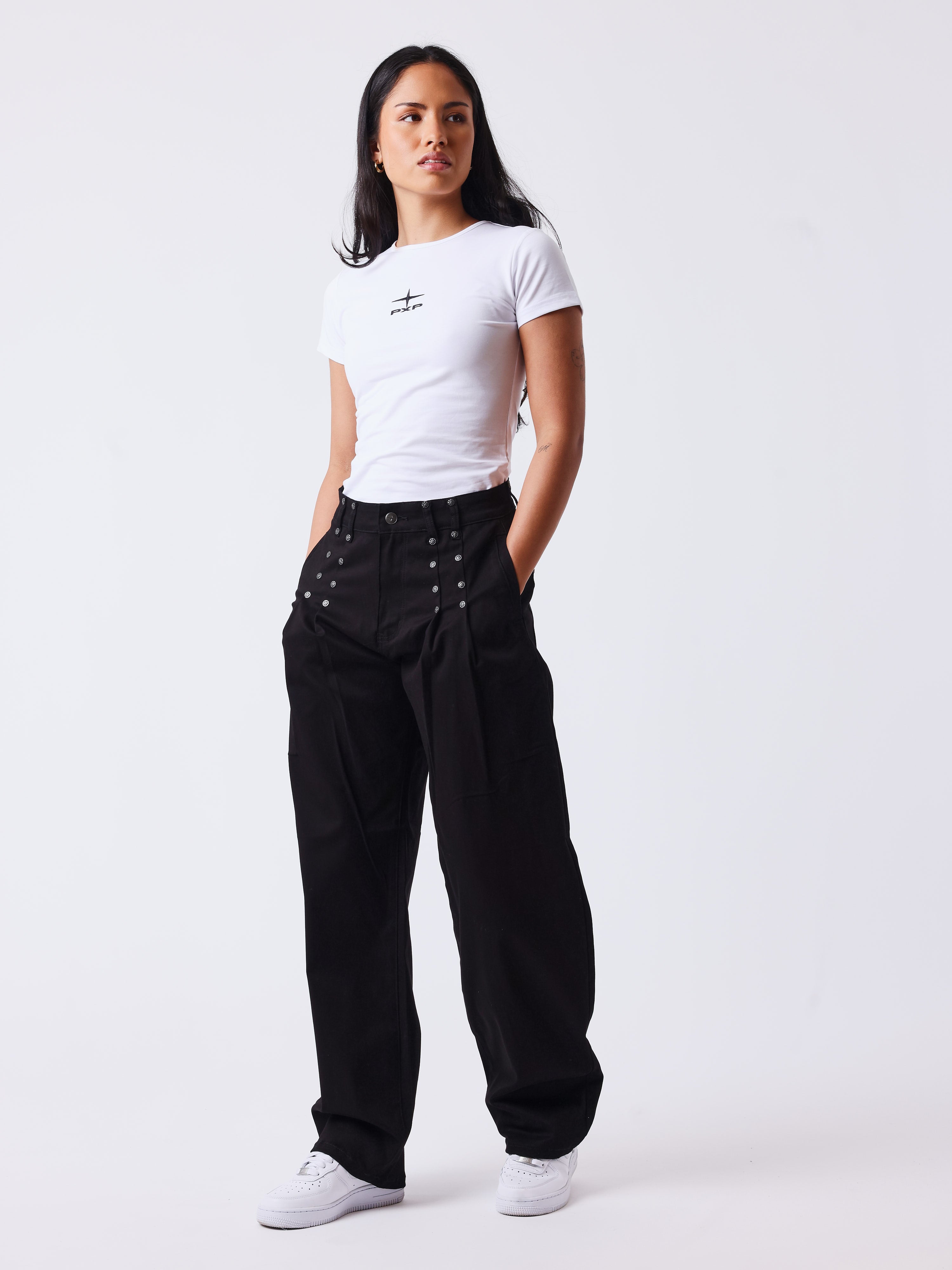Pantalon en toile Barrel Essentials-1